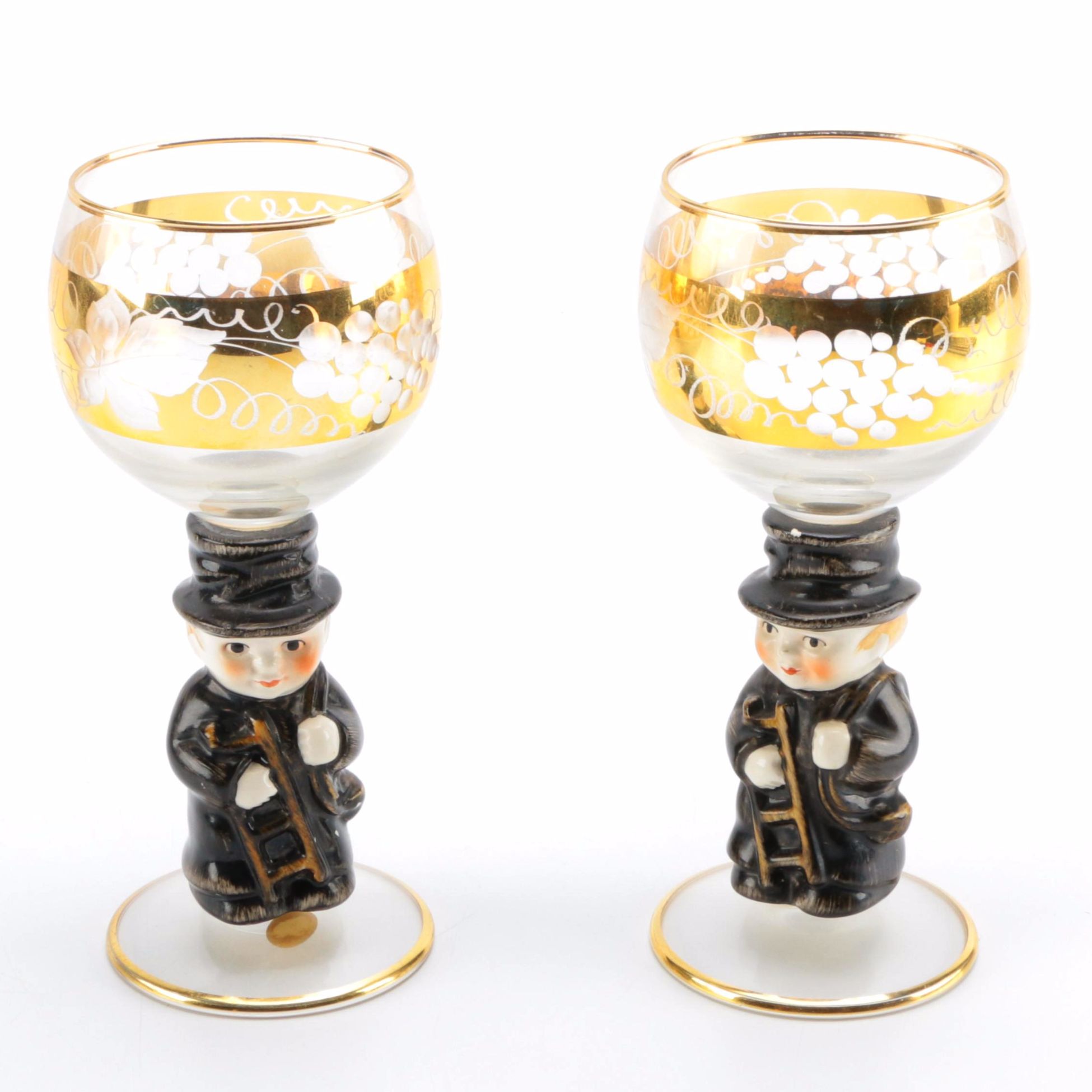 Pair of German Toasting Glasses