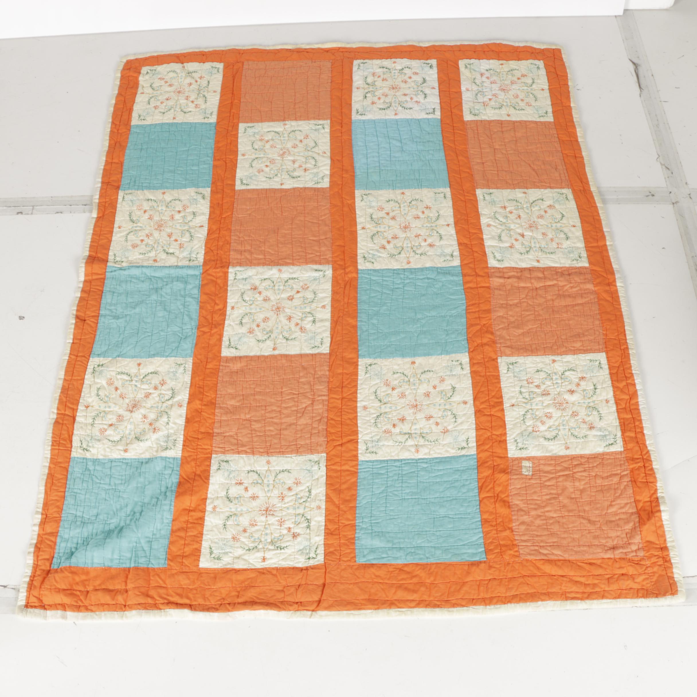 Hand Stitched Quilts Including "Feather Wreath"