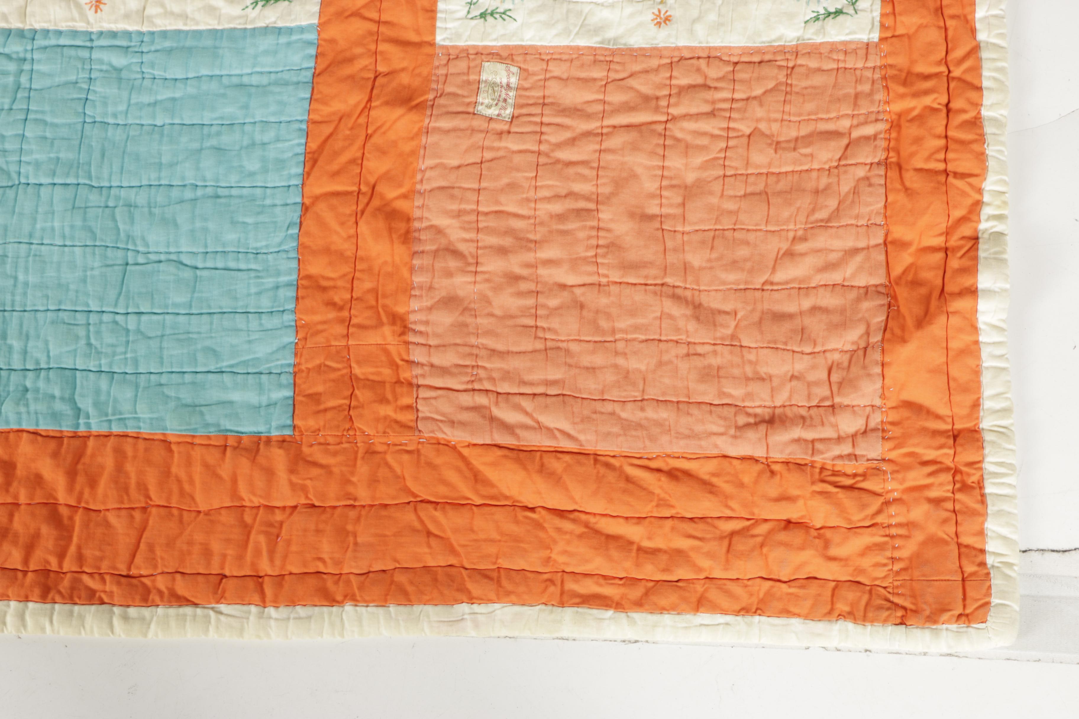 Hand Stitched Quilts Including "Feather Wreath"