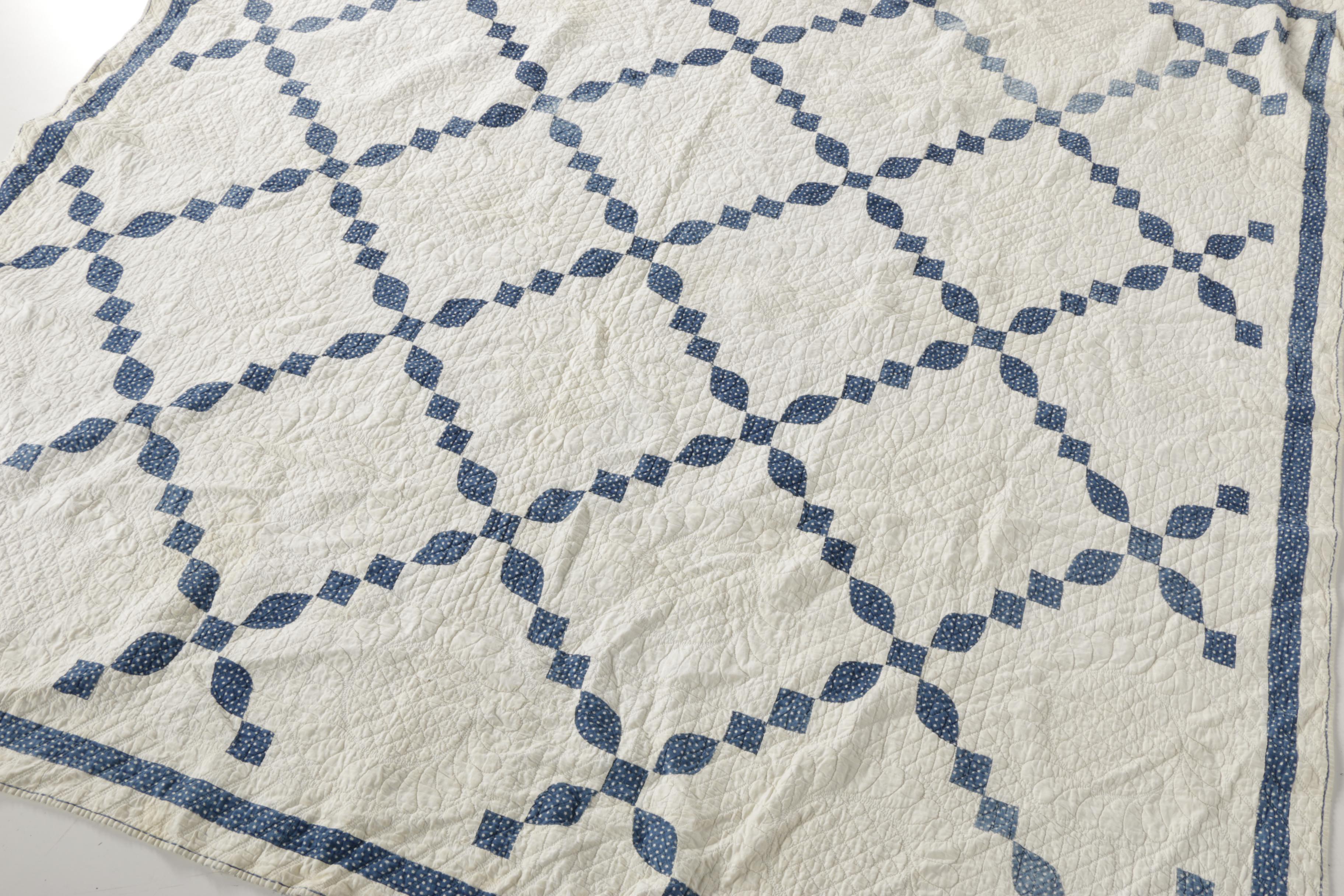 Hand Stitched Quilts Including "Feather Wreath"