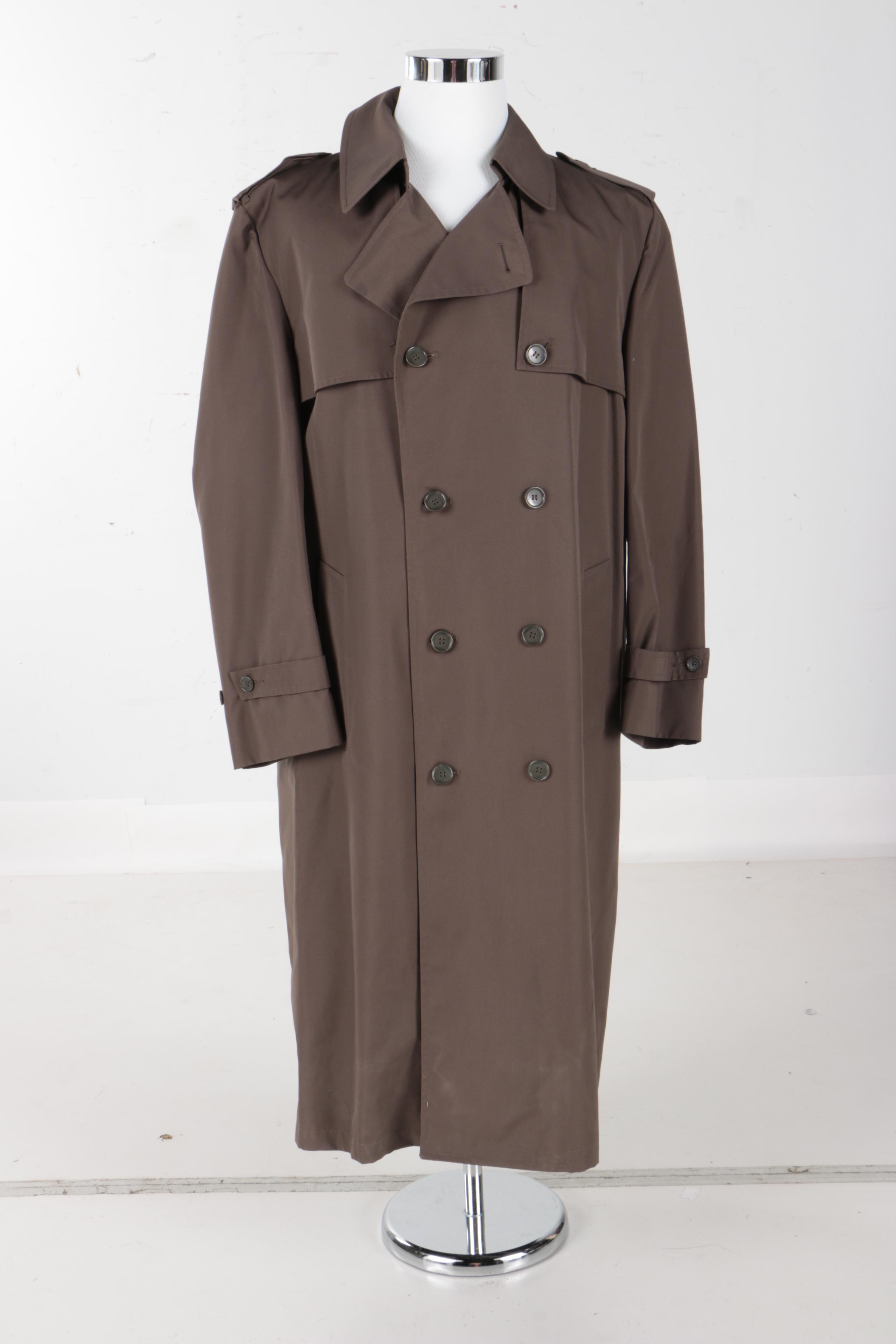 Men's Gray London Fog Trench Coat