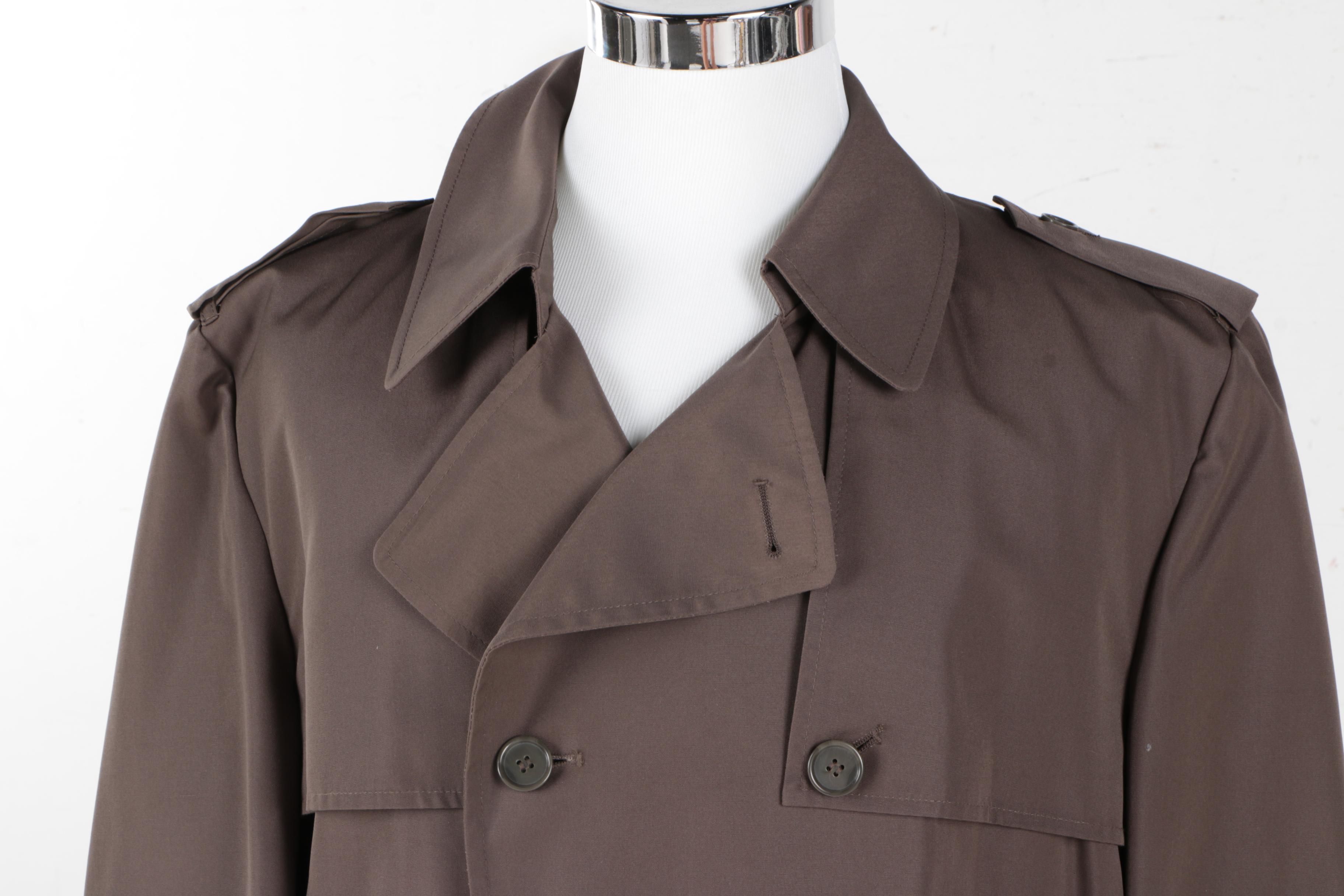 Men's Gray London Fog Trench Coat