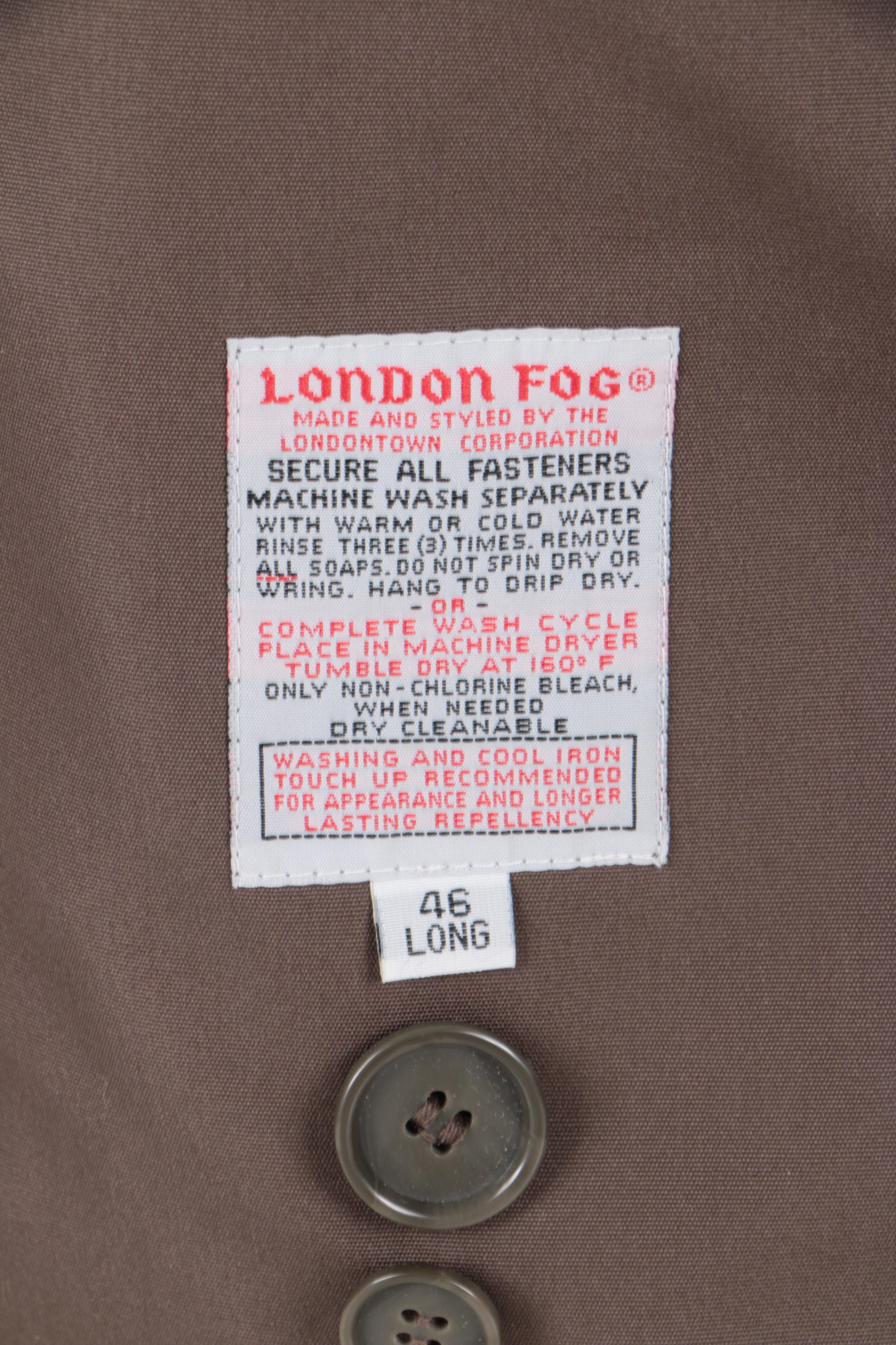 Men's Gray London Fog Trench Coat