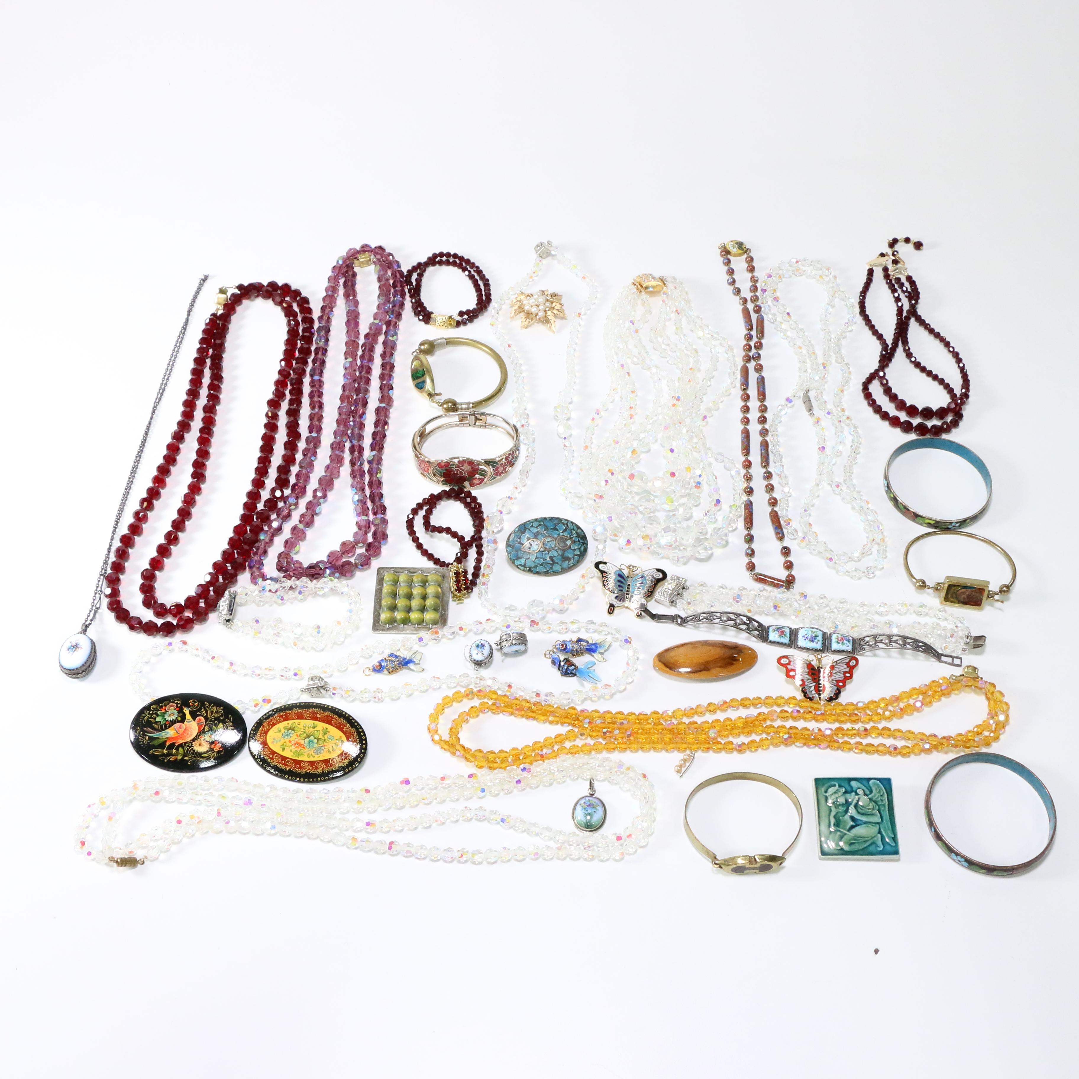 Vintage Costume Jewelry Including Beaded Necklaces