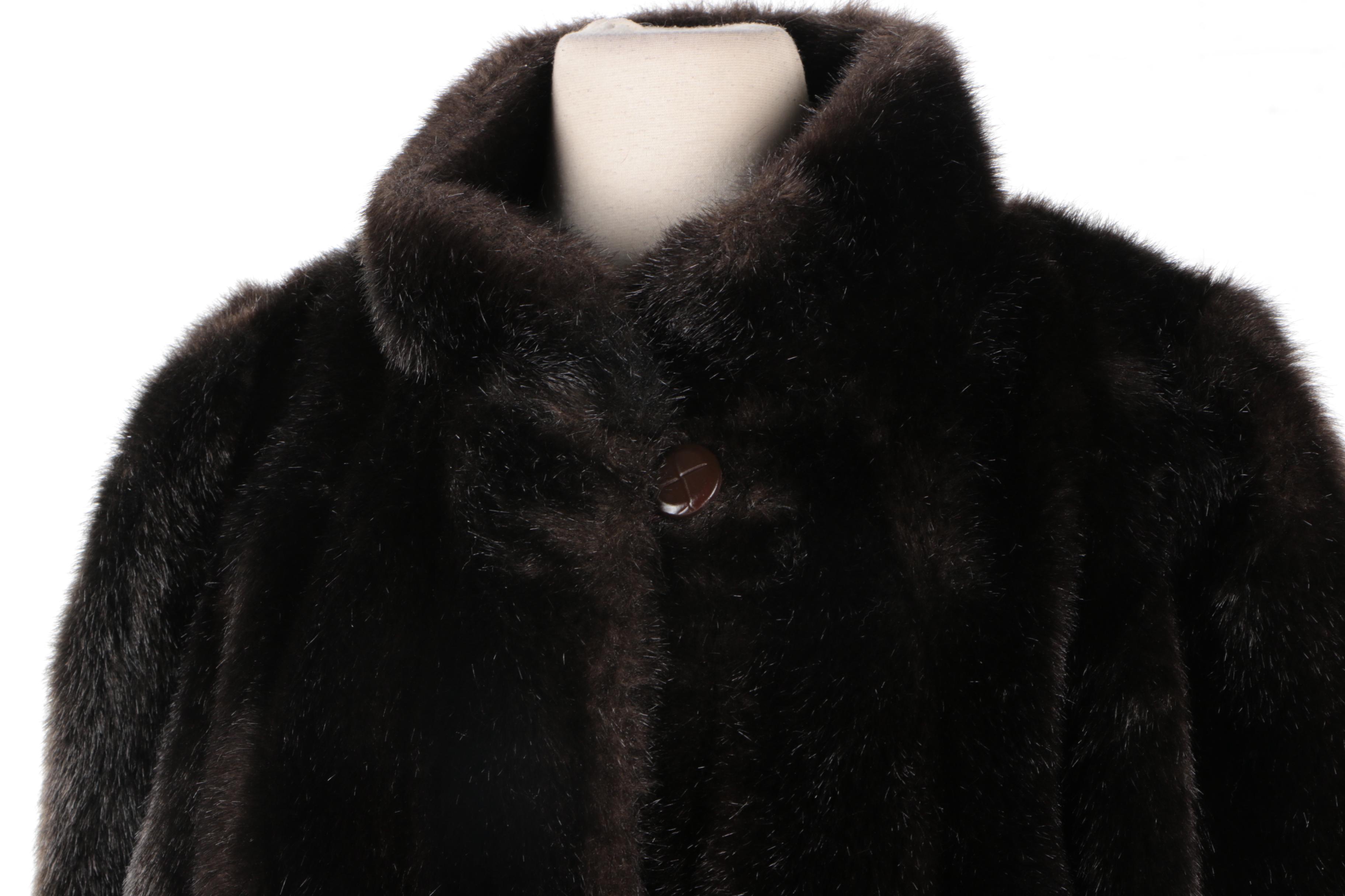 Dark Brown Faux Fur Coat