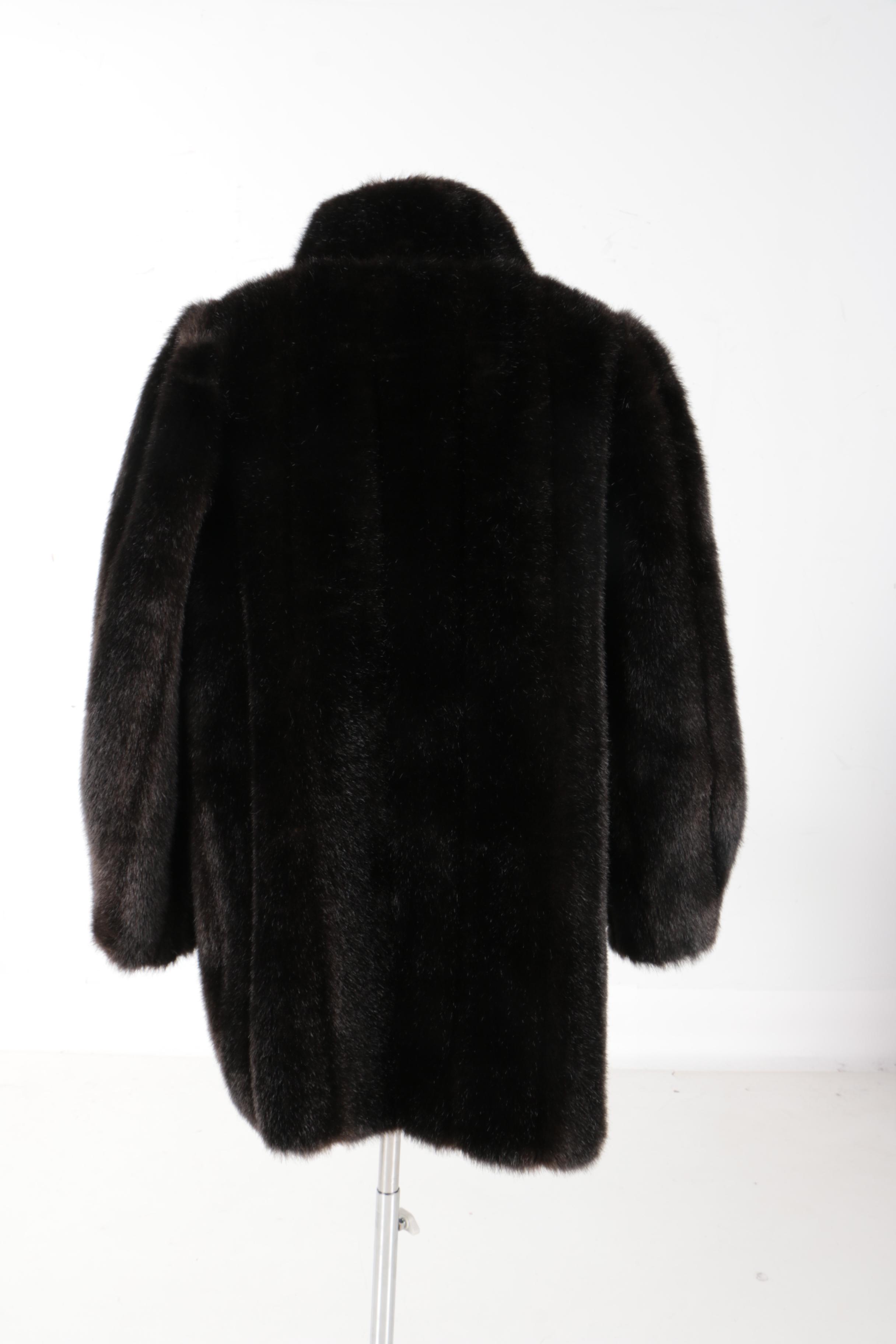 Dark Brown Faux Fur Coat