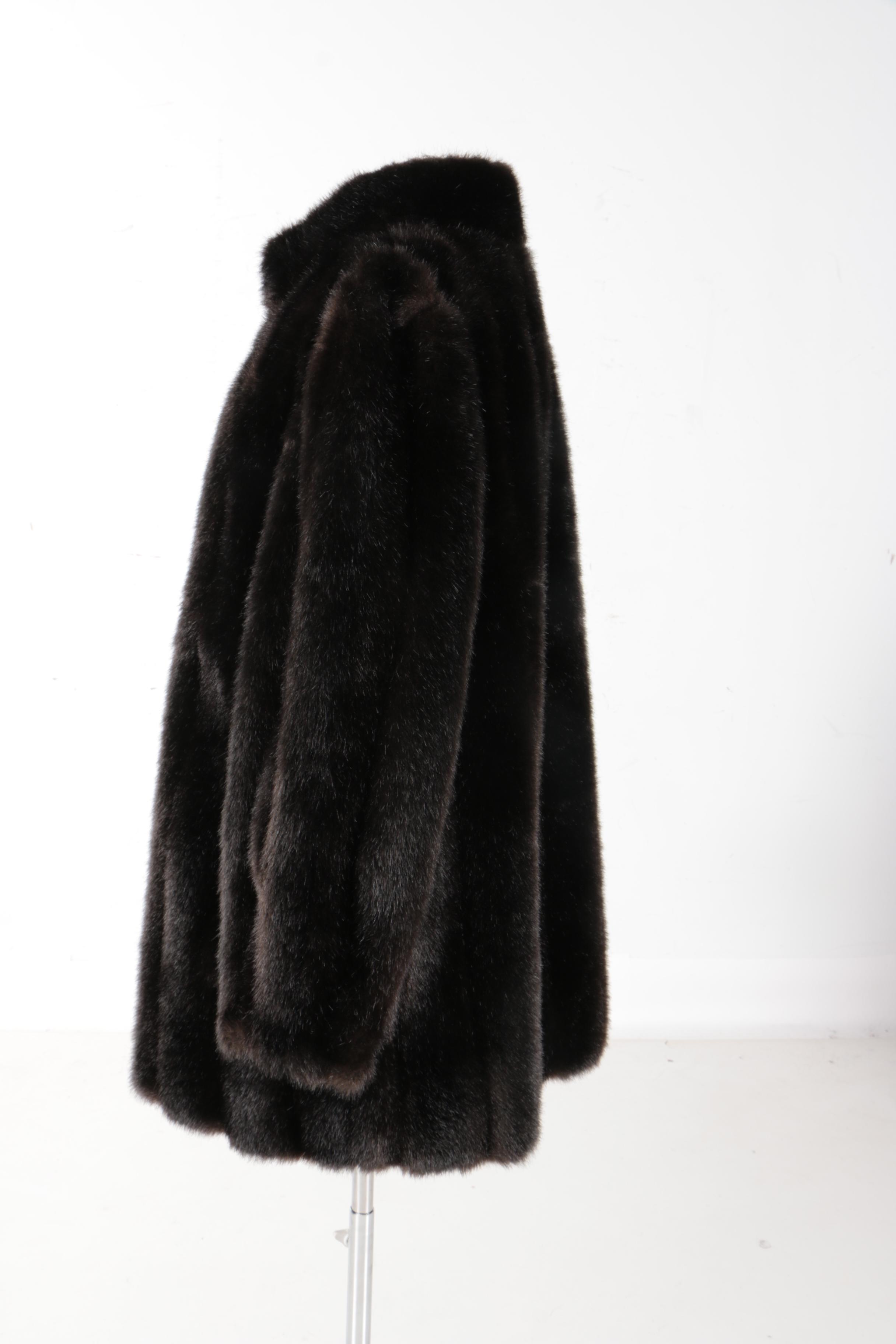 Dark Brown Faux Fur Coat