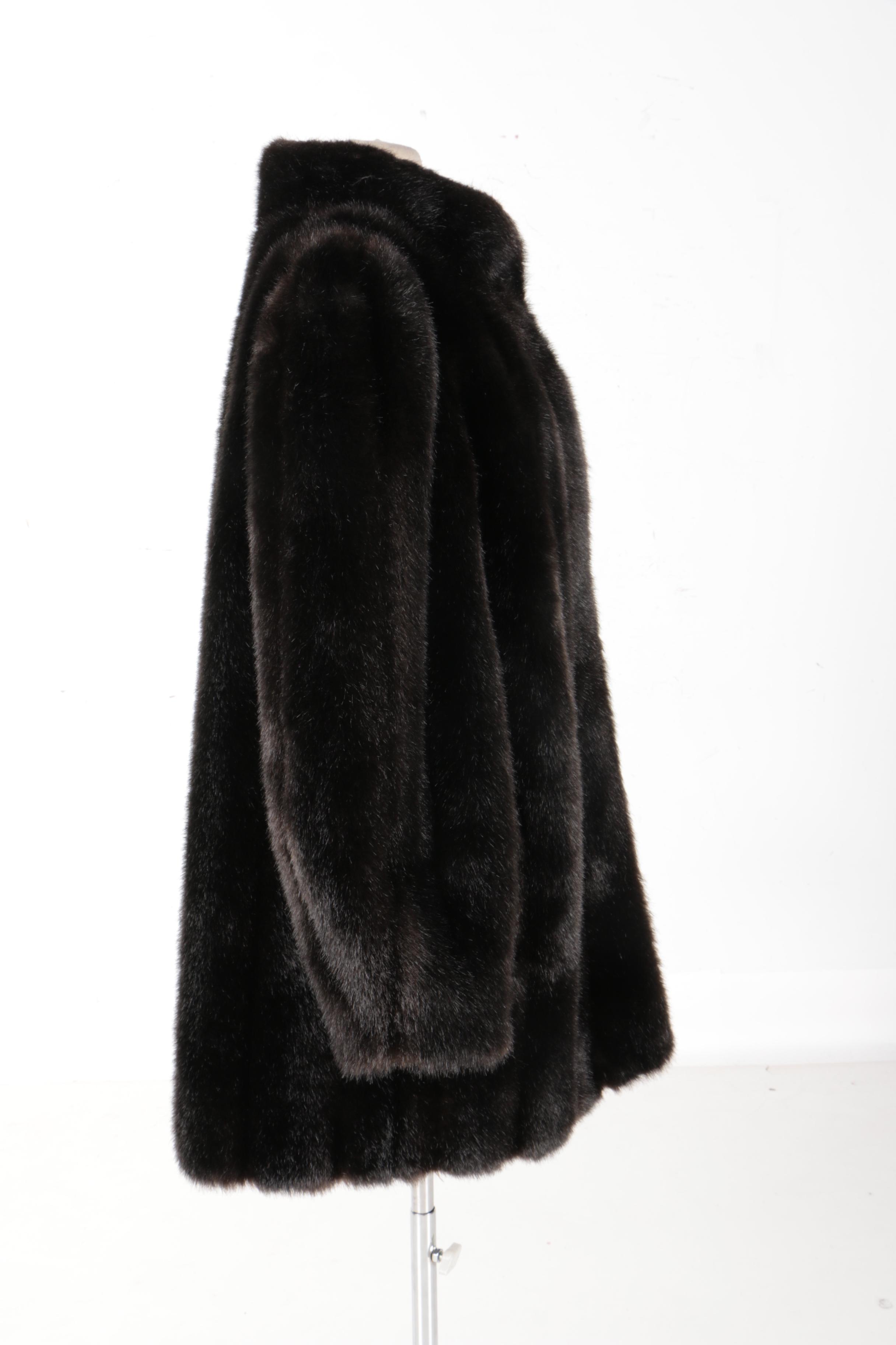 Dark Brown Faux Fur Coat