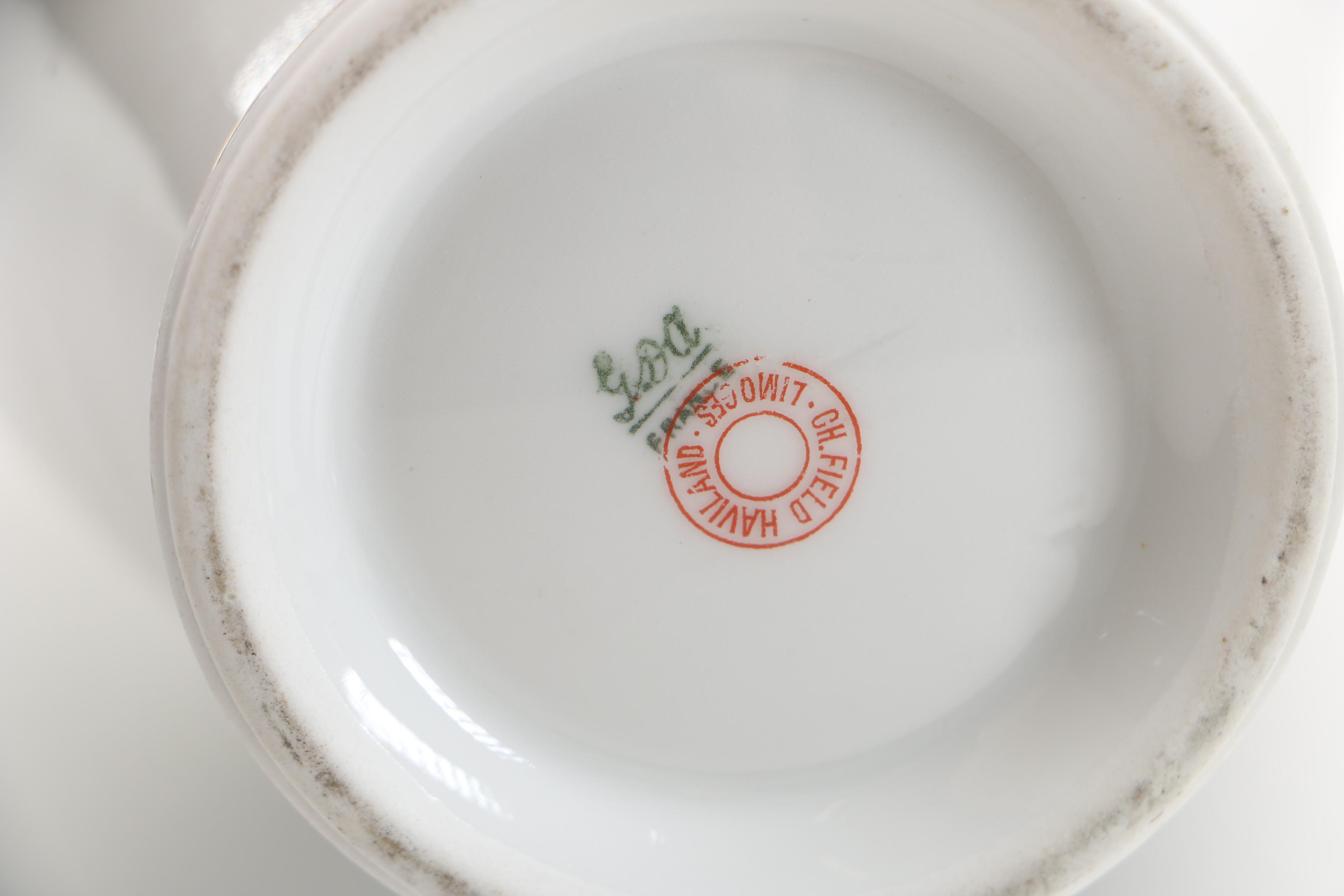 Antique C.H. Field Haviland Limoges Porcelain Hot Chocolate Set