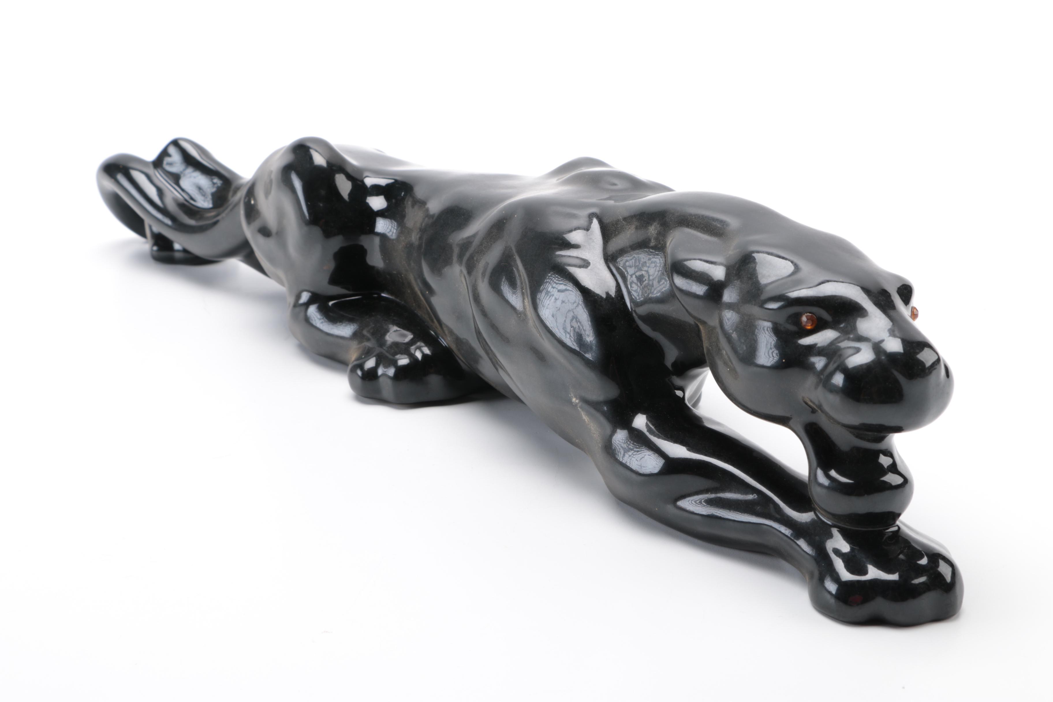 Collection of Ceramic Black Panther Figurines