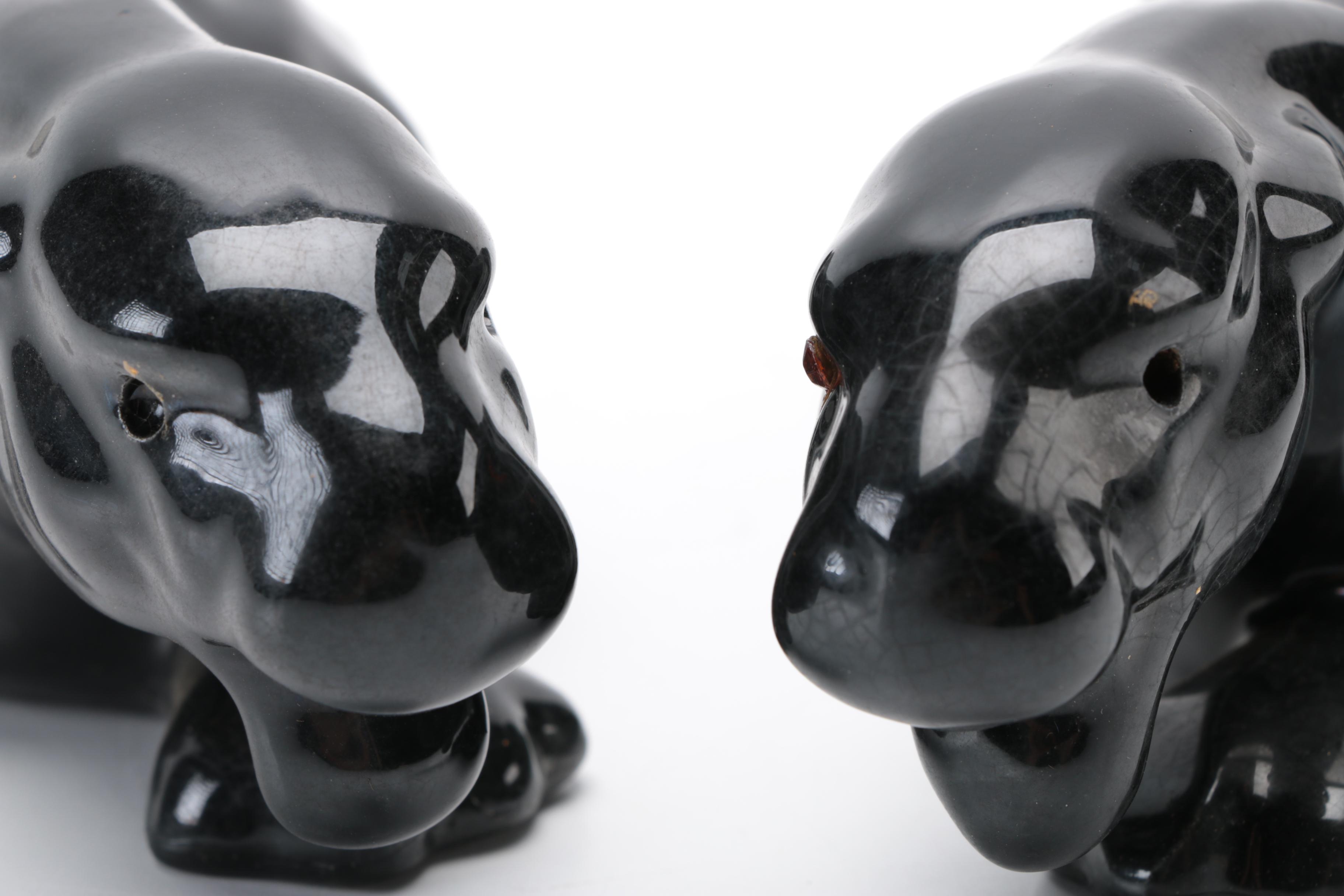 Collection of Ceramic Black Panther Figurines