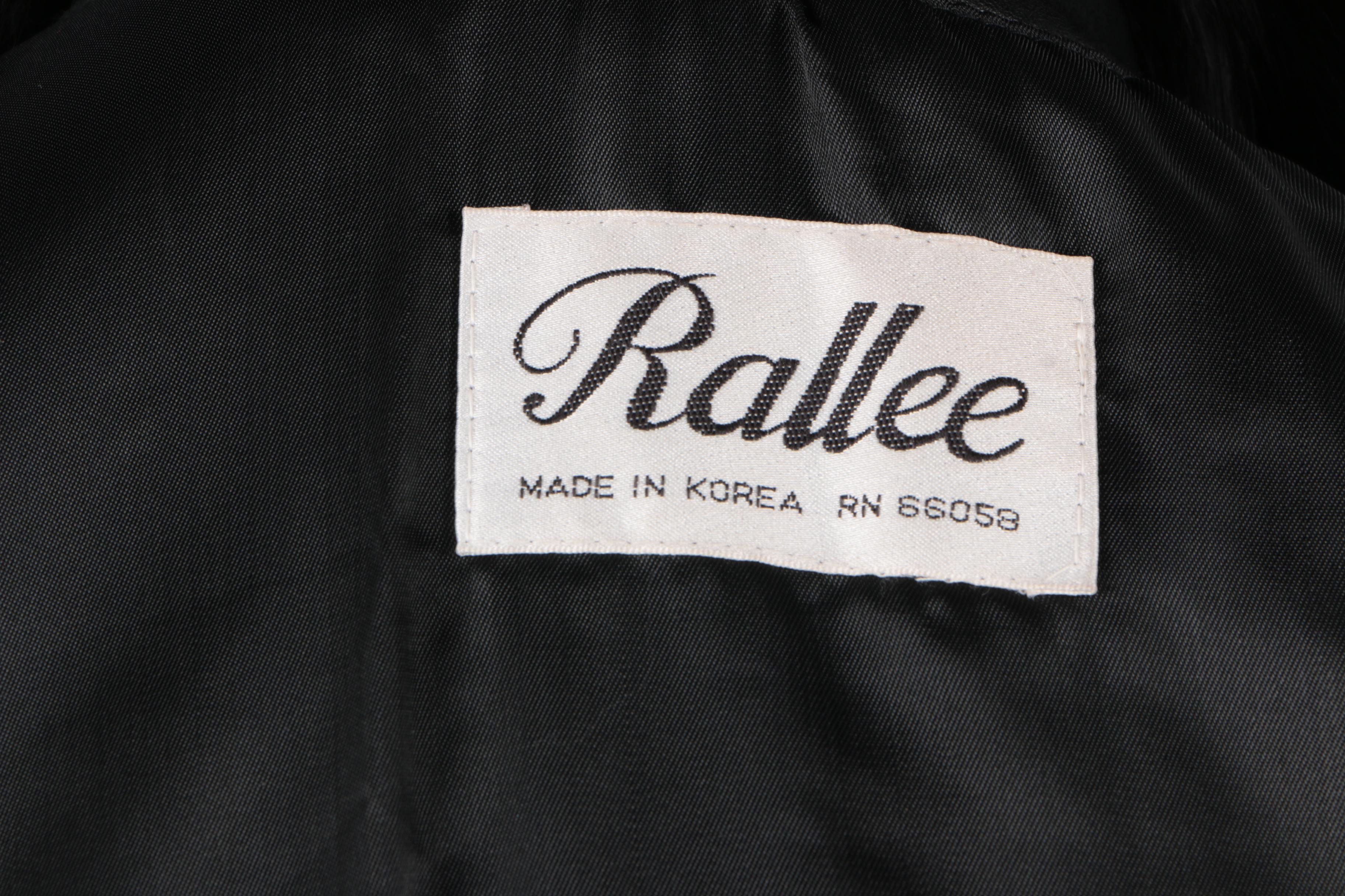Rallee Black Leather Coat With Dyed Fox Fur Trim