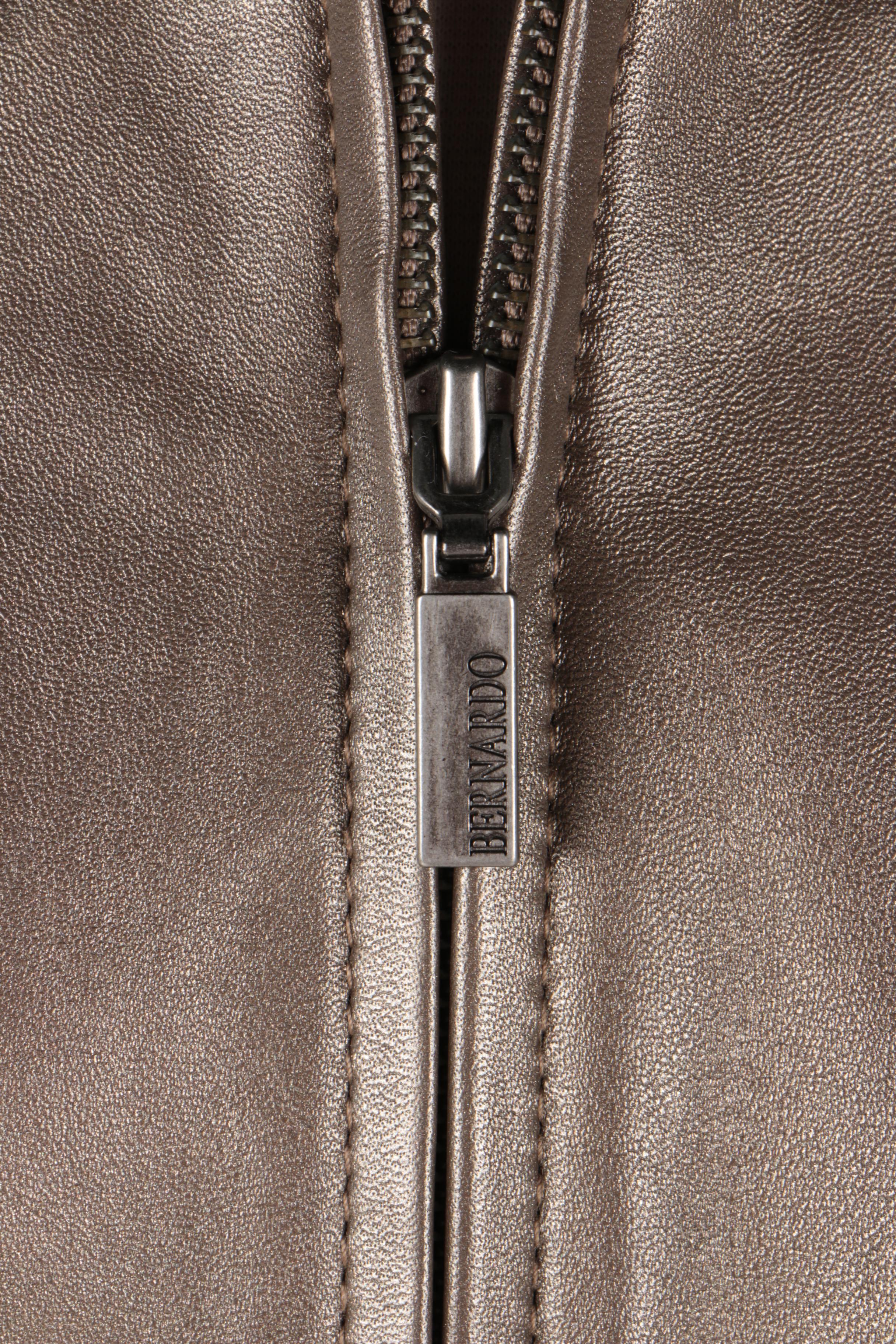 Bernardo Women's Metallic Gold Leather Jacket