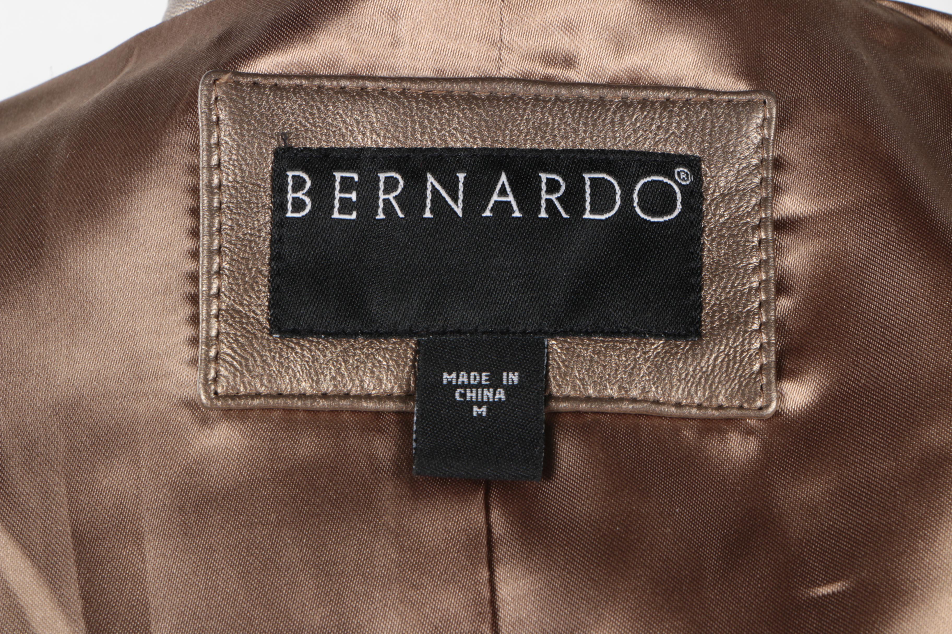 Bernardo Women's Metallic Gold Leather Jacket