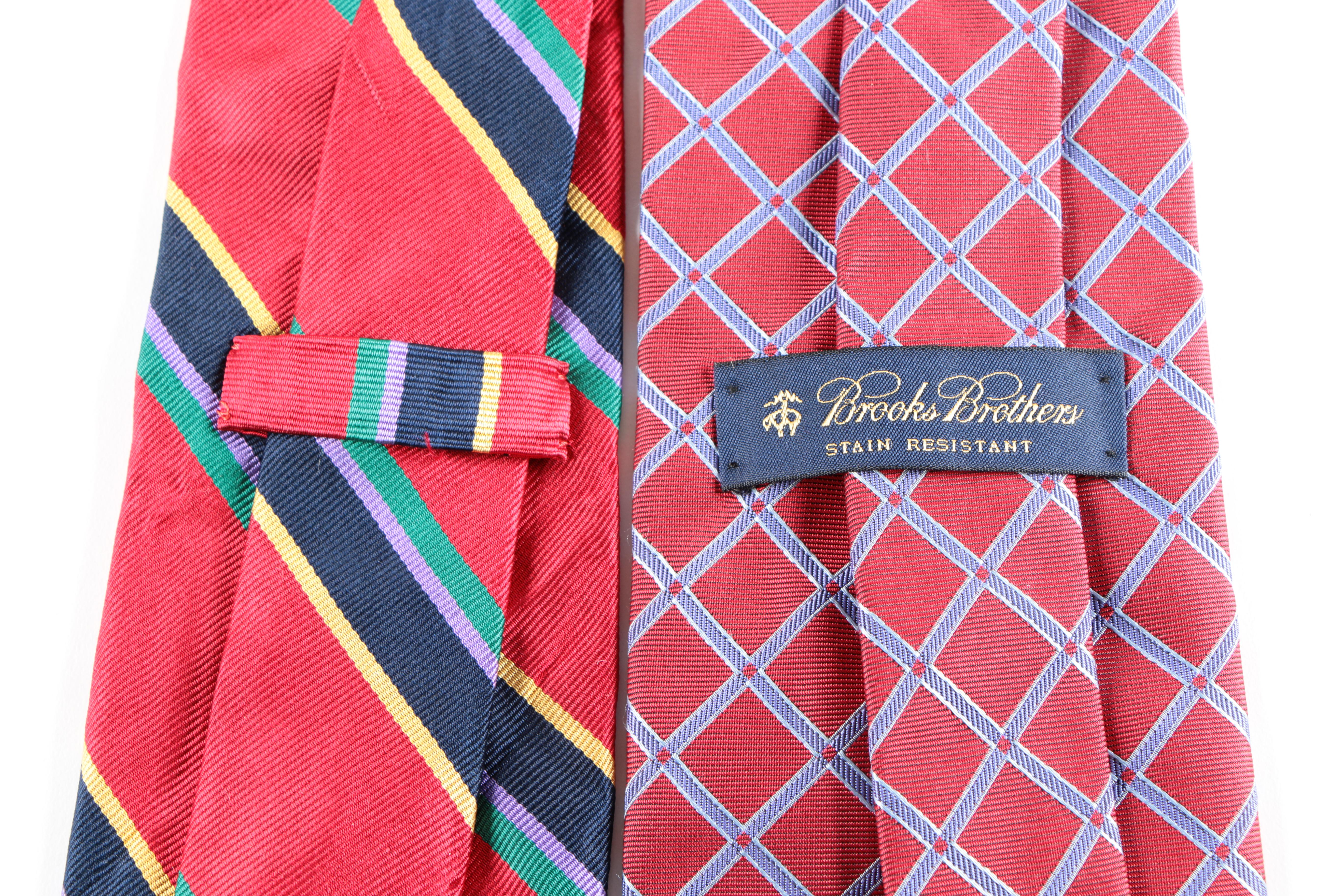 Collection of Men's Ties With Brooks Brothers and Hugo Boss