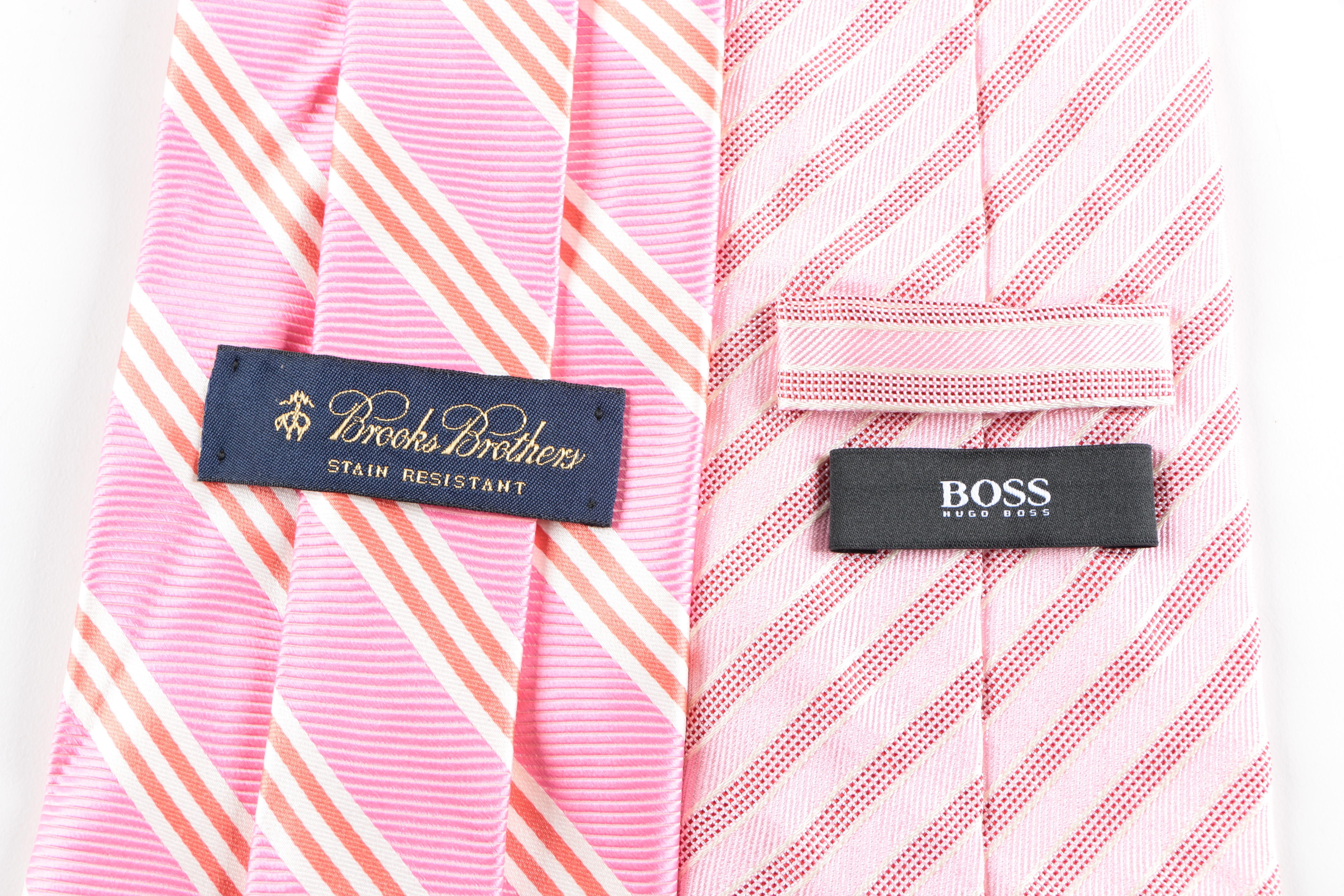 Collection of Men's Ties With Brooks Brothers and Hugo Boss