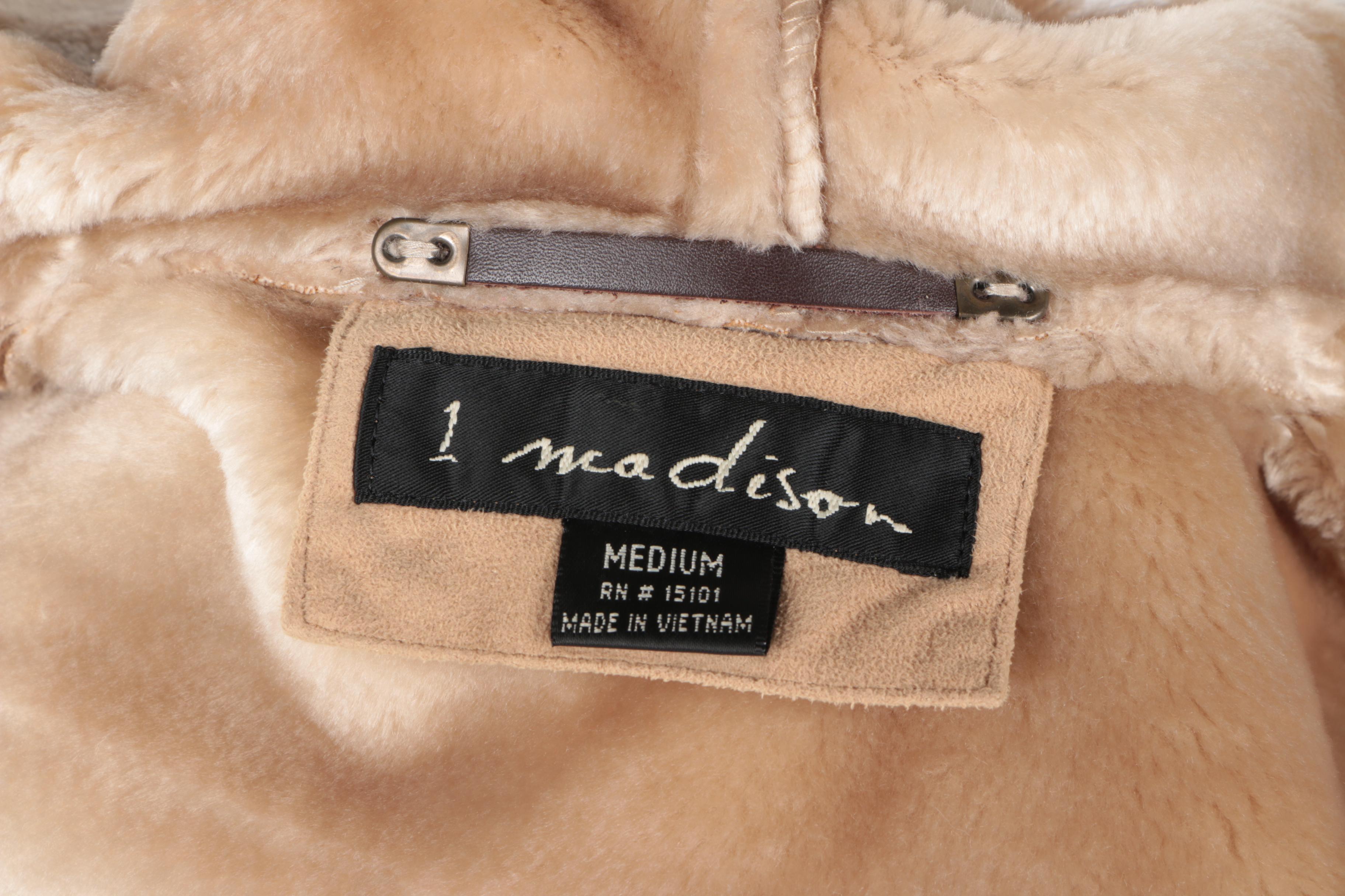 1 Madison Faux Shearling Coat With Fox Fur Trim