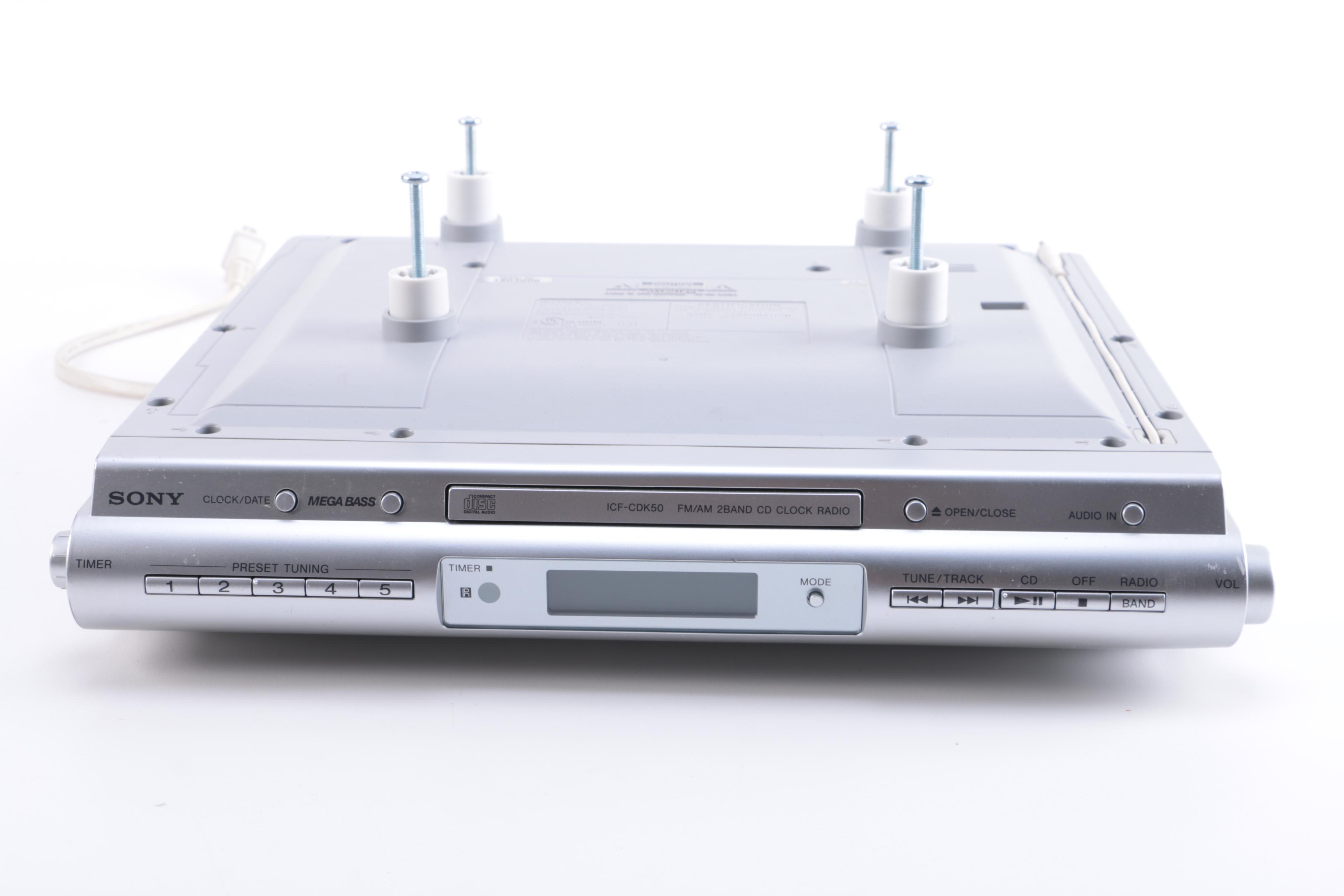 Sony Under Cabinet Kitchen CD Player Clock Radio