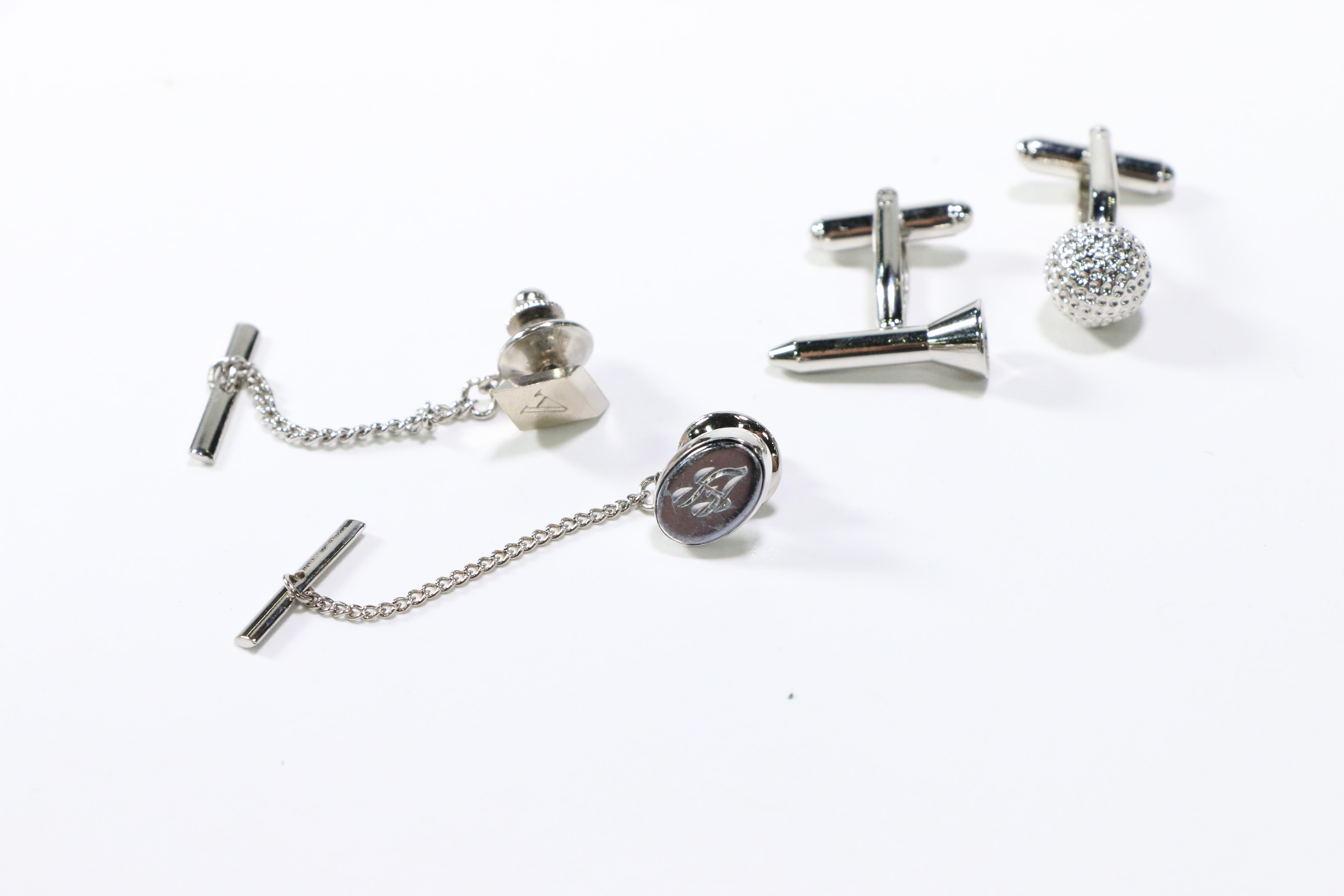 Cufflinks and Tie Bars Including Sterling Silver Items