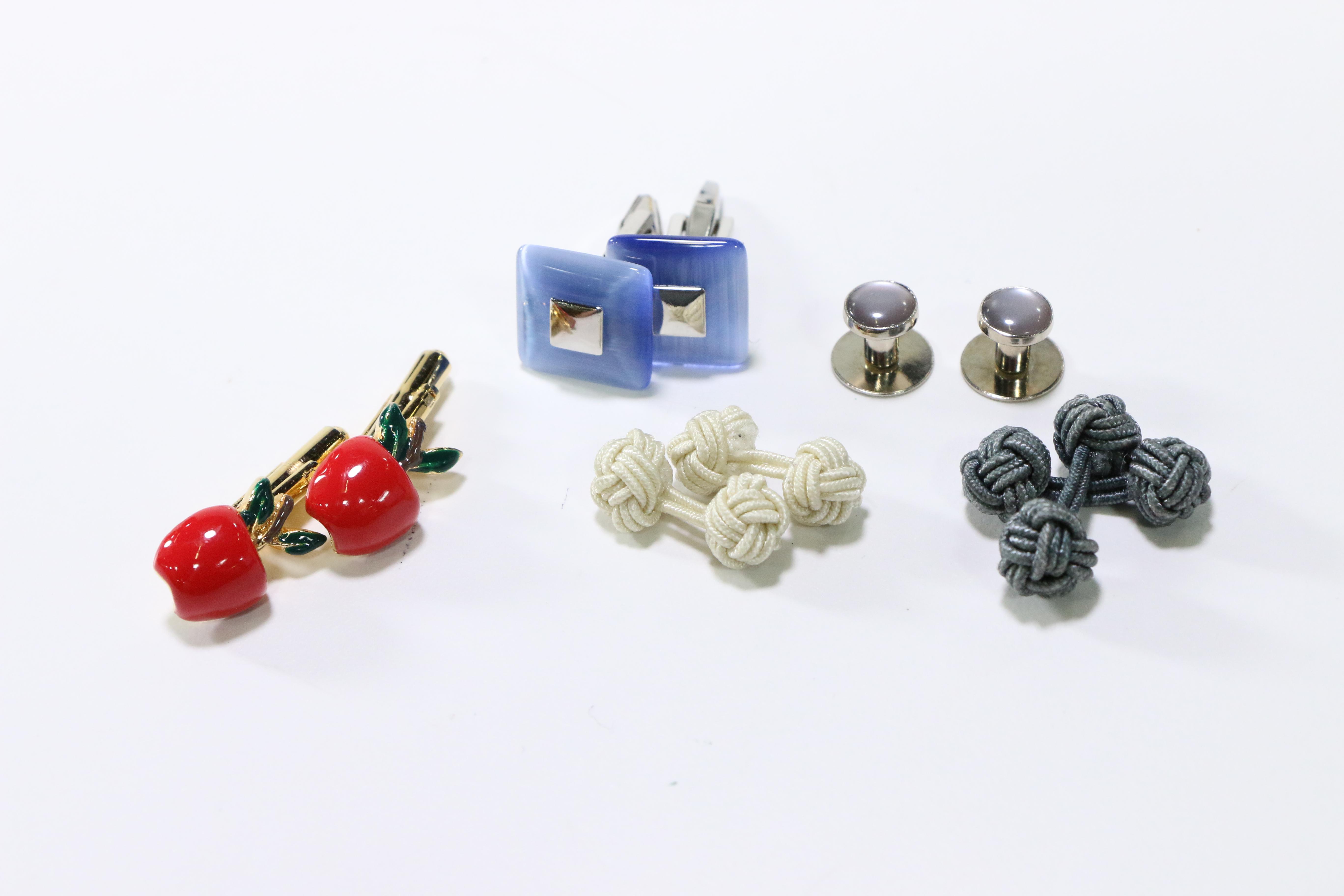 Cufflinks and Tie Bars Including Sterling Silver Items