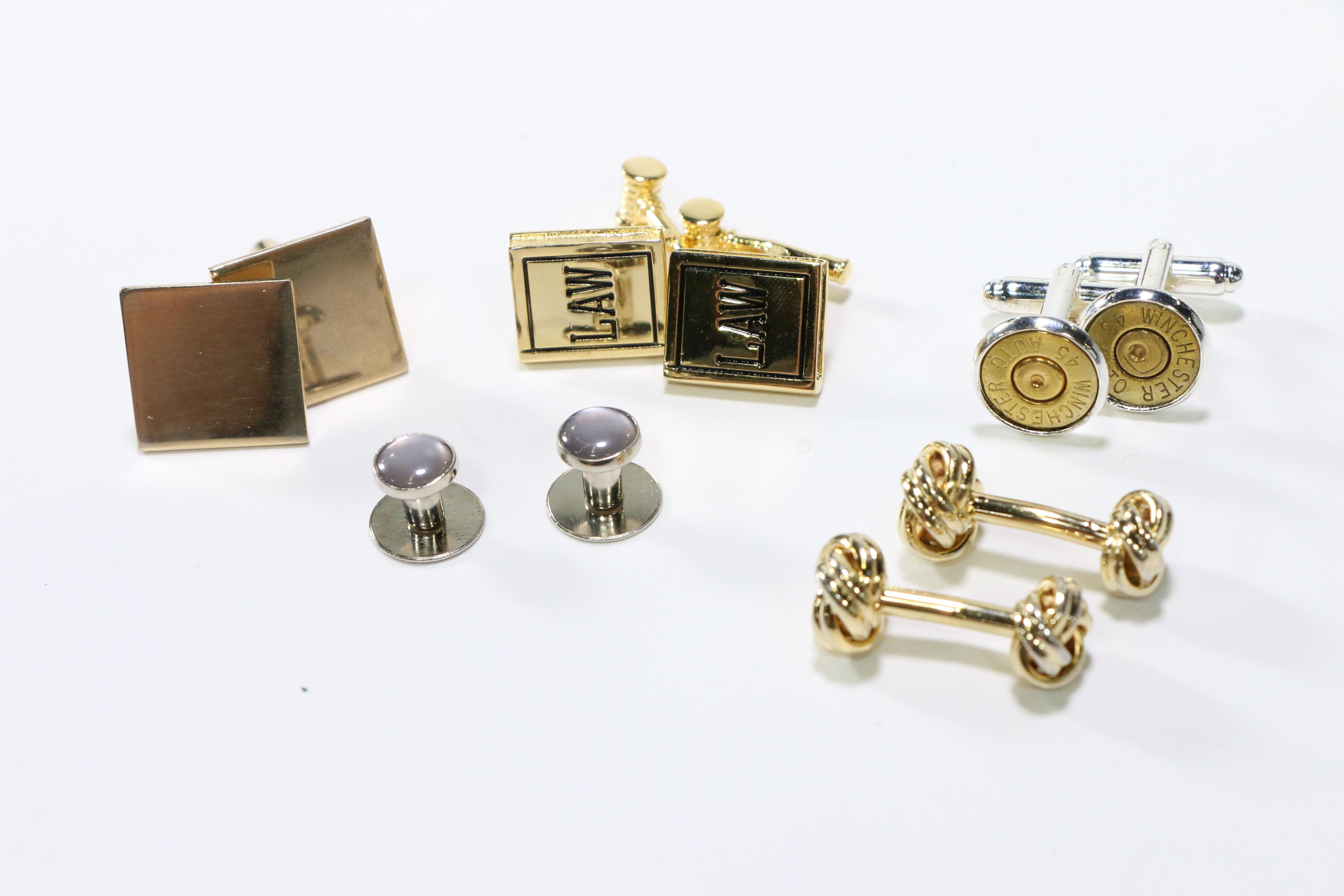 Cufflinks and Tie Bars Including Sterling Silver Items
