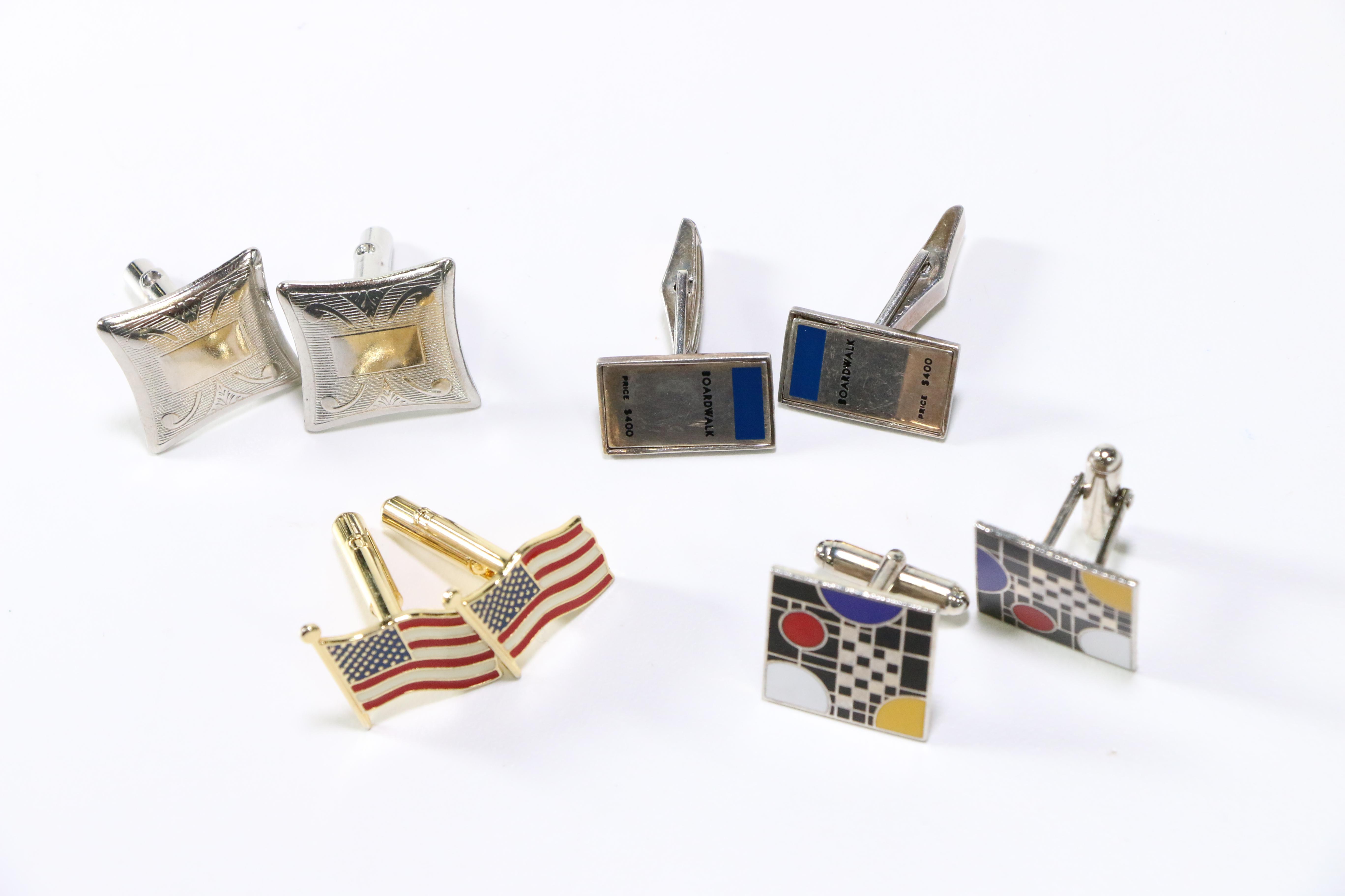 Cufflinks and Tie Bars Including Sterling Silver Items