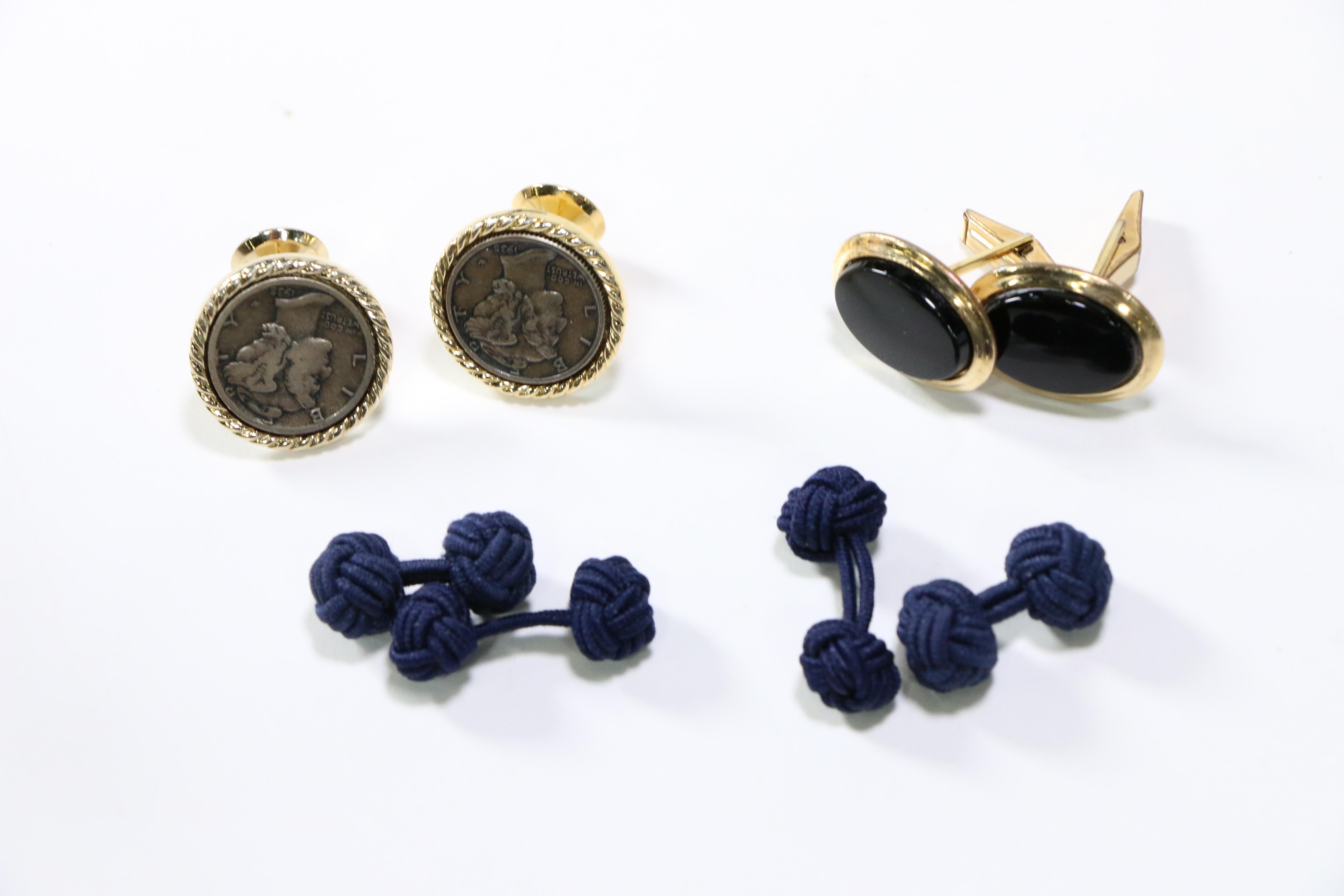 Cufflinks and Tie Bars Including Sterling Silver Items