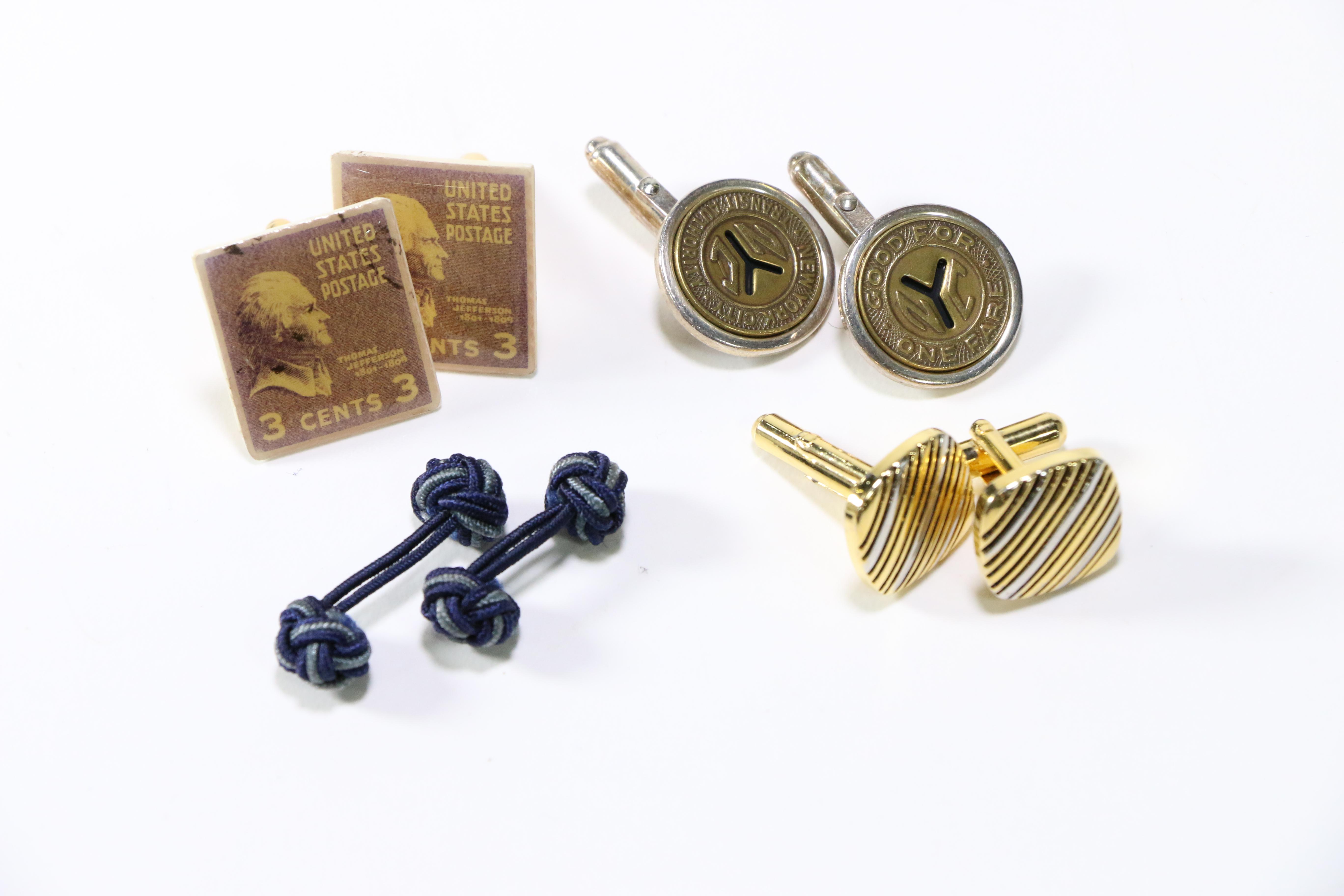 Cufflinks and Tie Bars Including Sterling Silver Items
