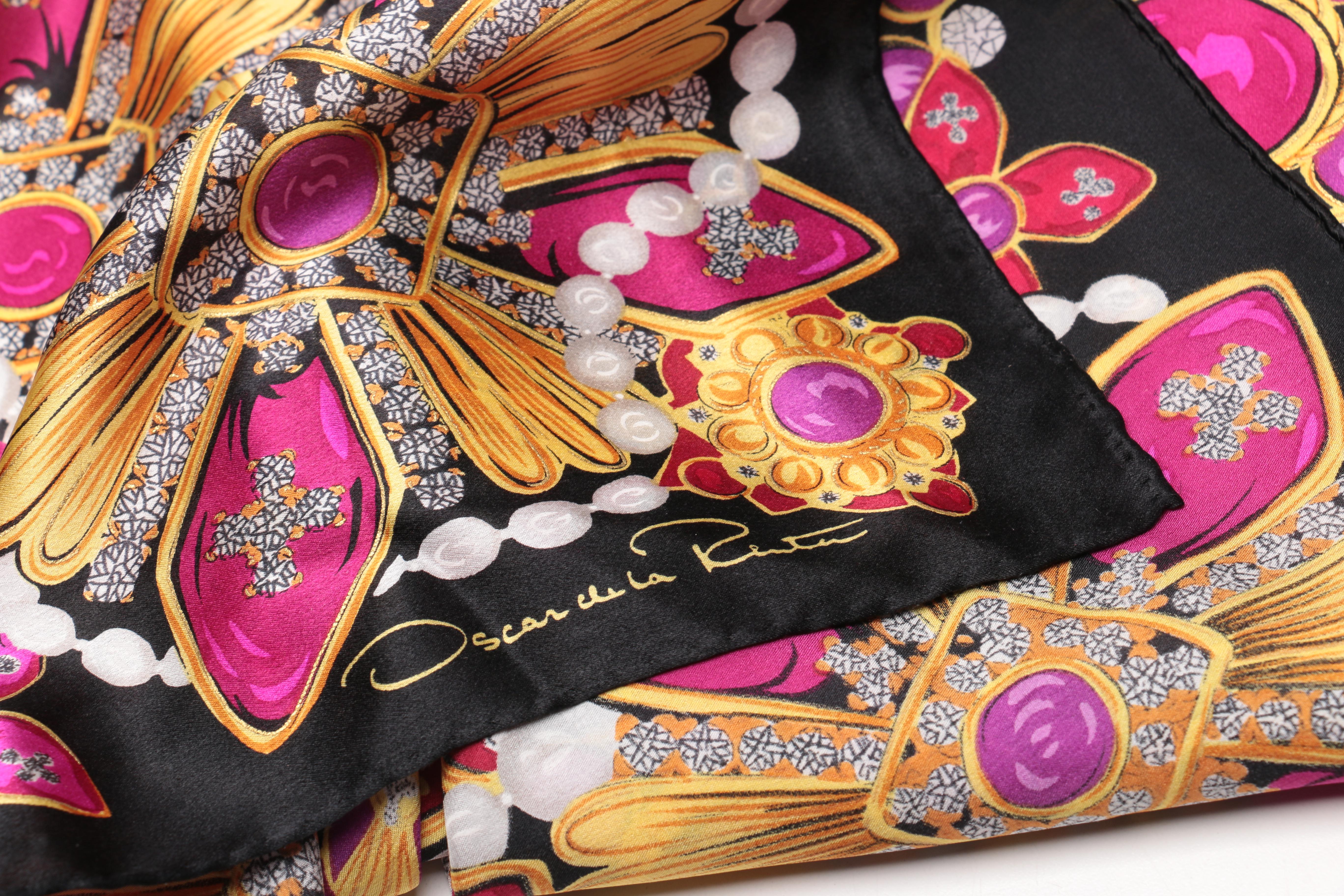 Collection of Oscar de la Renta Silk Scarves