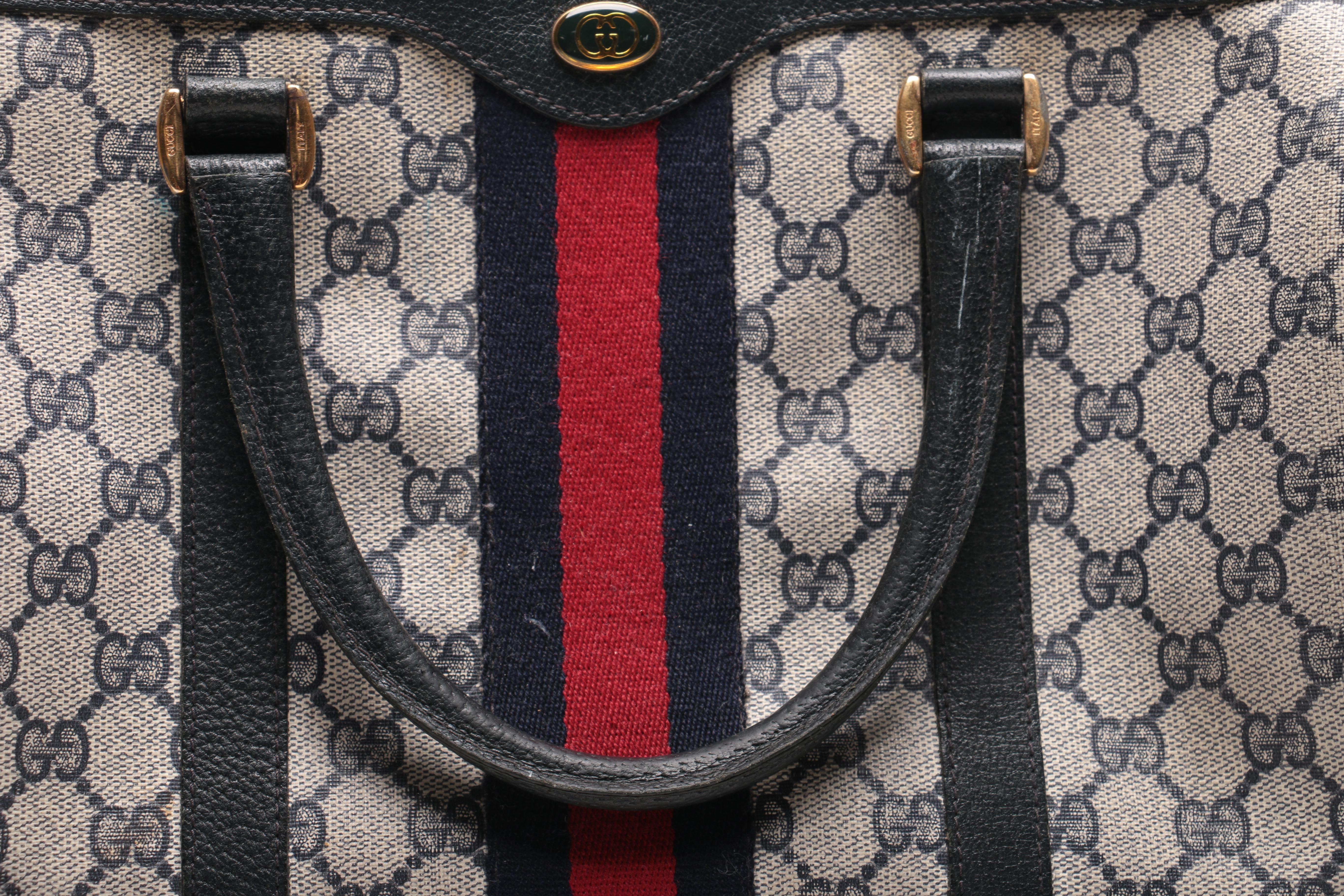 Gucci Monogram Supreme Canvas Satchel