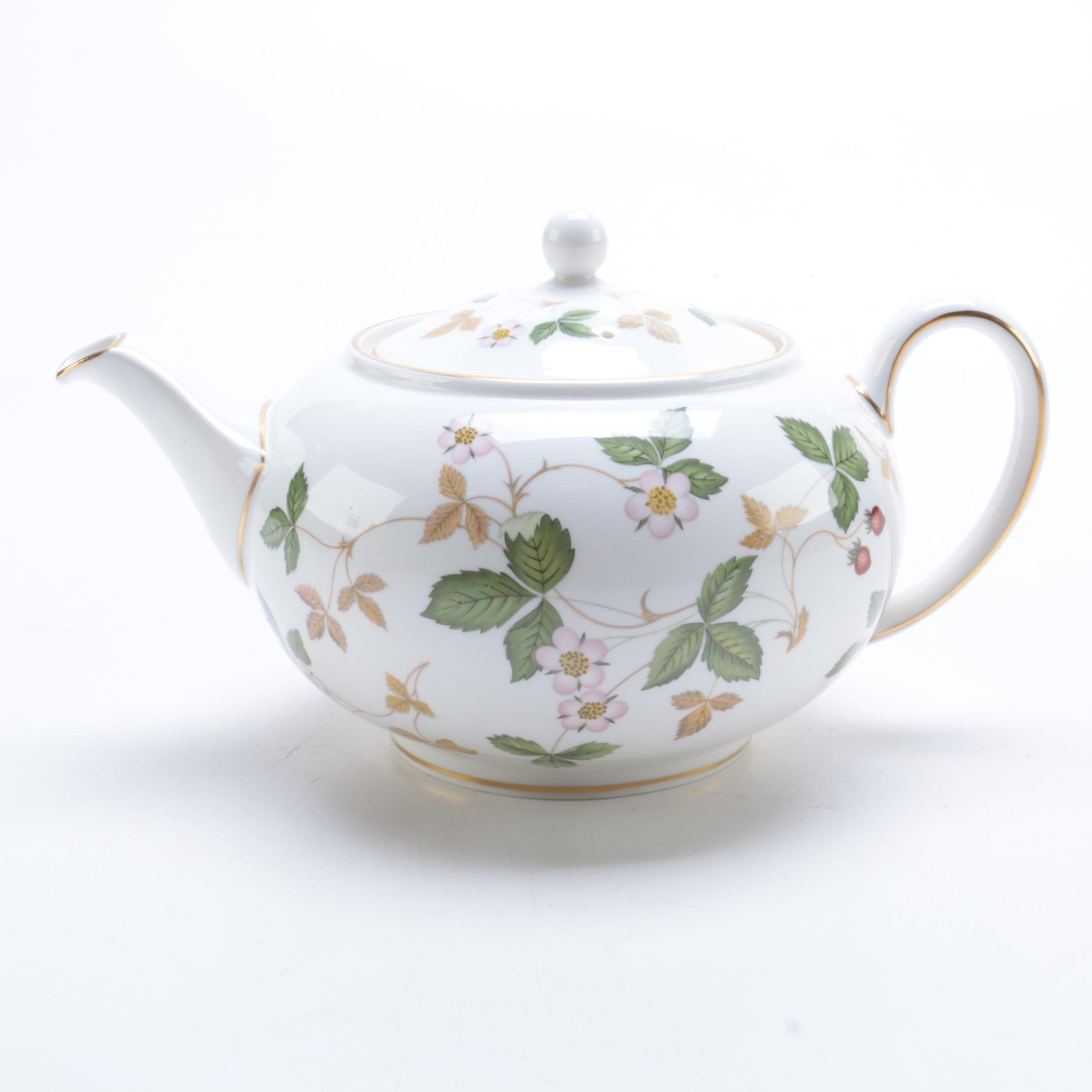 Wedgwood China "Wild Strawberry" Teapot
