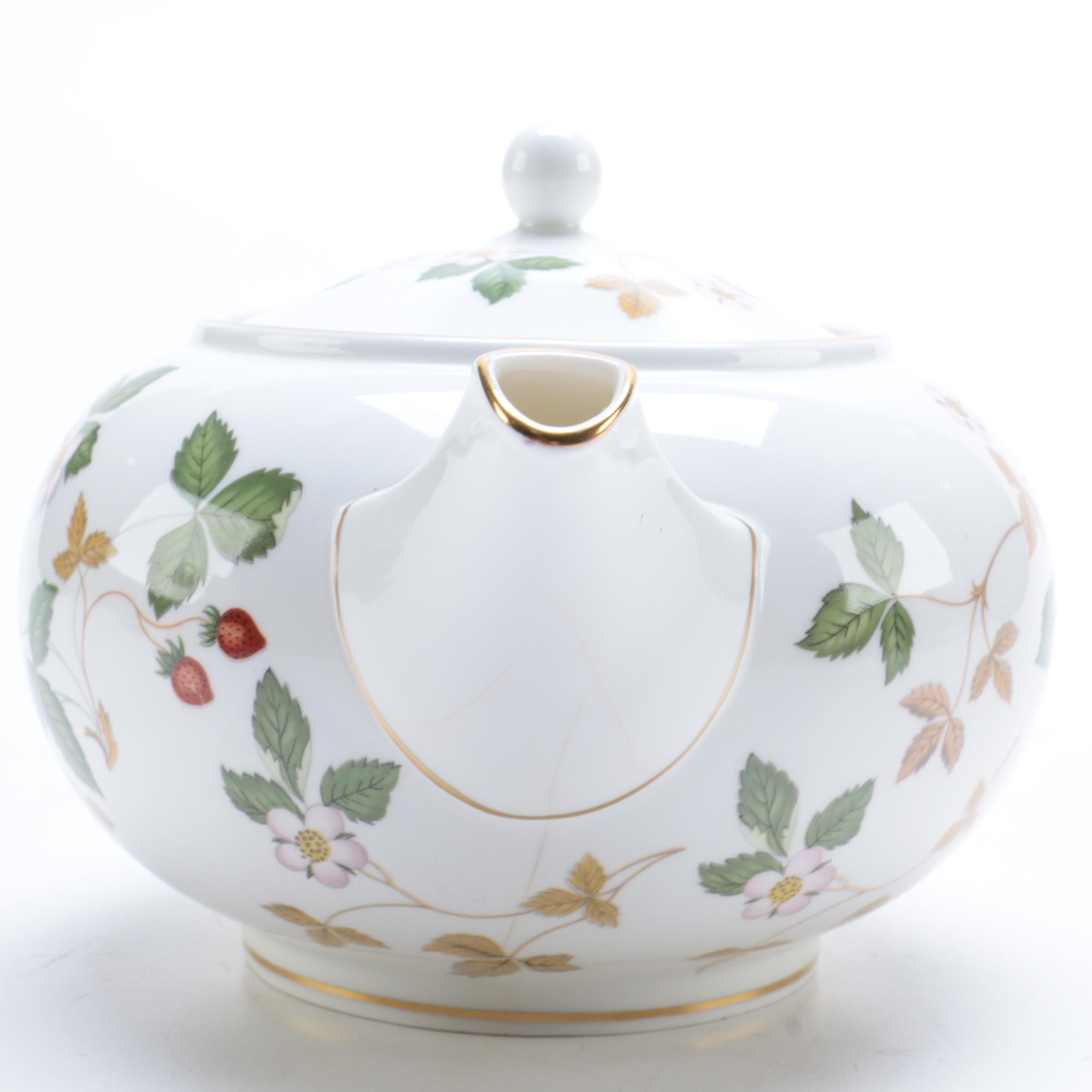 Wedgwood China "Wild Strawberry" Teapot