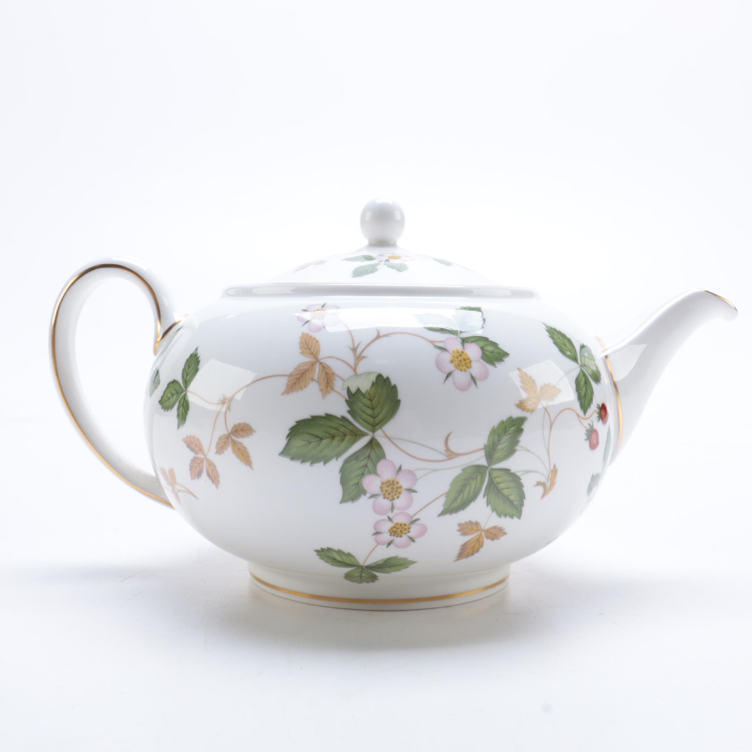 Wedgwood China "Wild Strawberry" Teapot