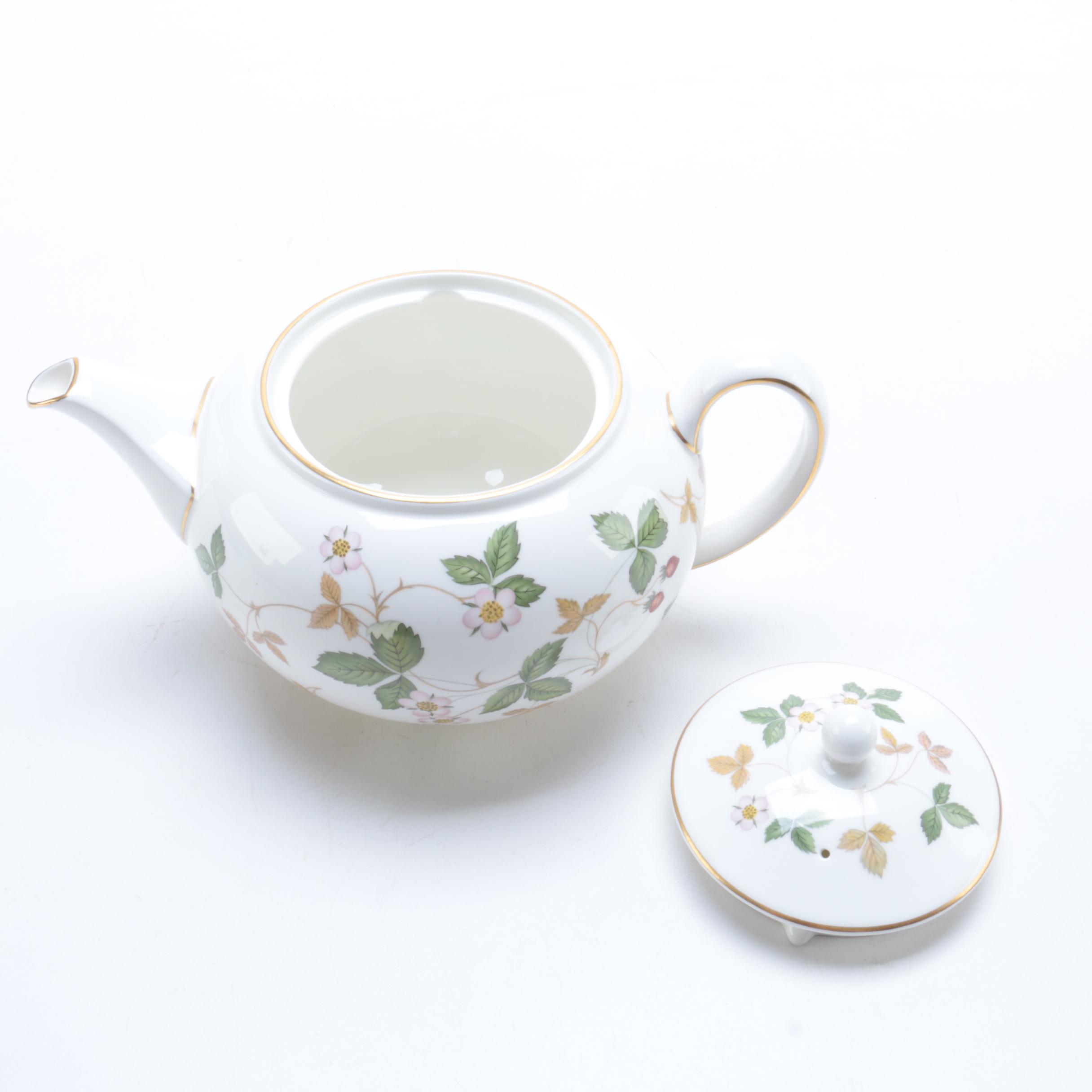 Wedgwood China "Wild Strawberry" Teapot