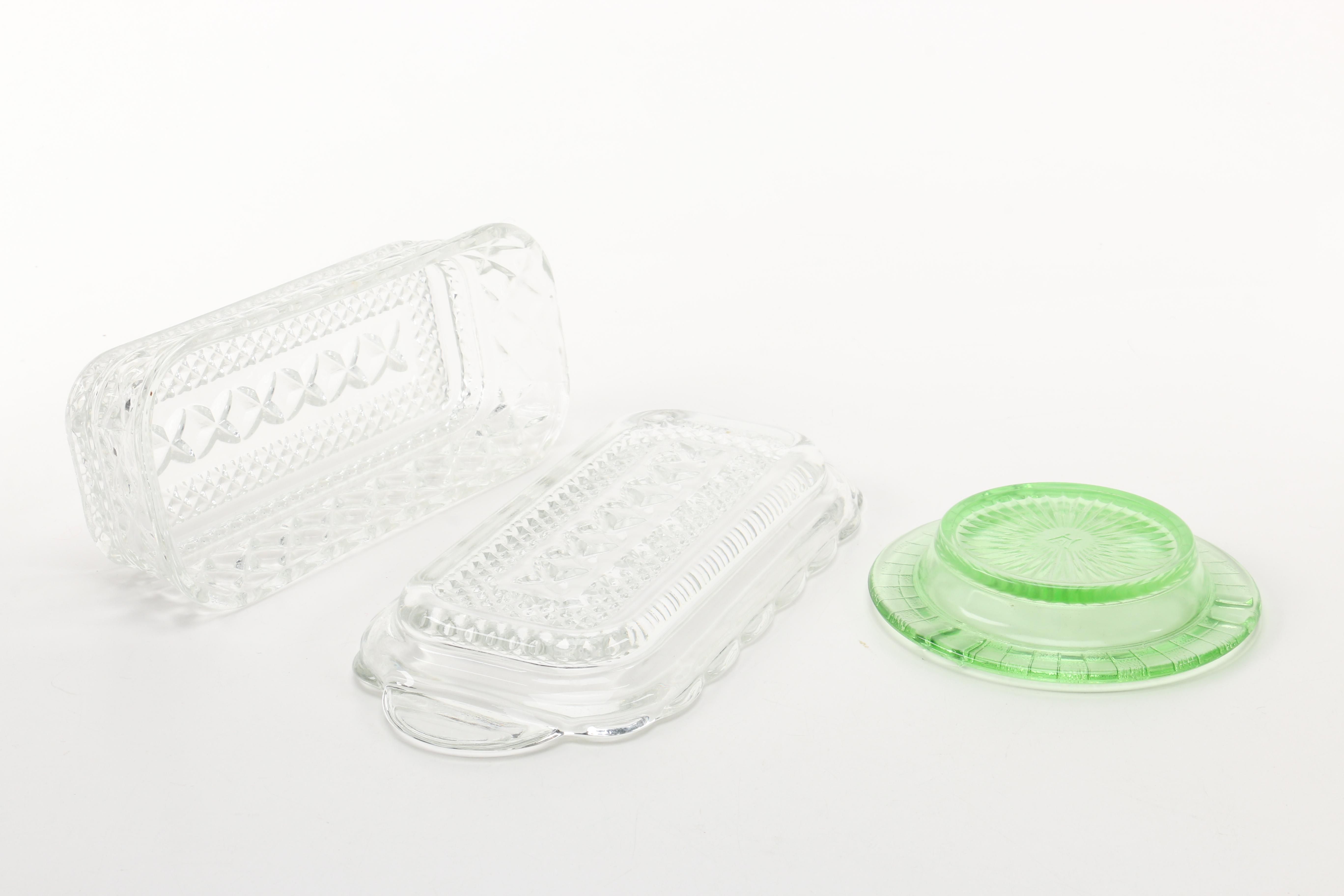 Hazel Atlas Glass "Checkerboard" and Heisey Glass "Crystolite"