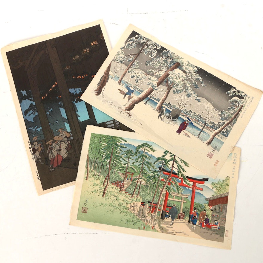 Nomura Yoshimitsu and Yoshida Hiroshi Japanese Shin-hanga Woodblock Prints