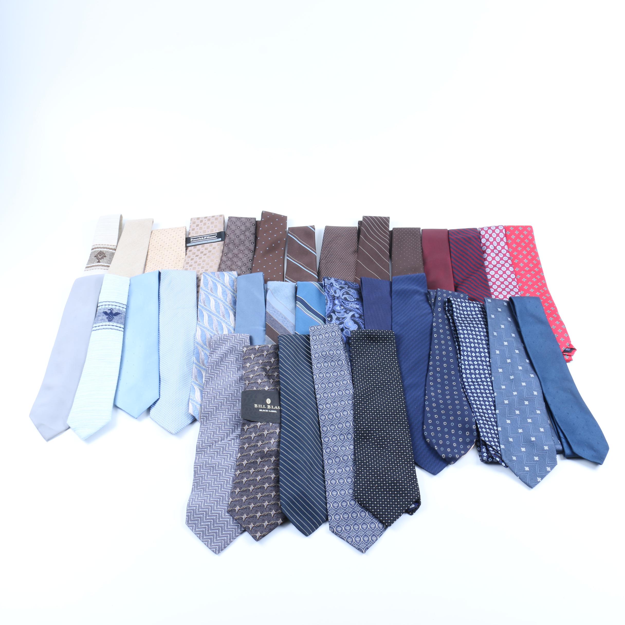 Assorted Ties Including Christian Dior, Brooks Brothers, Yves St. Laurent
