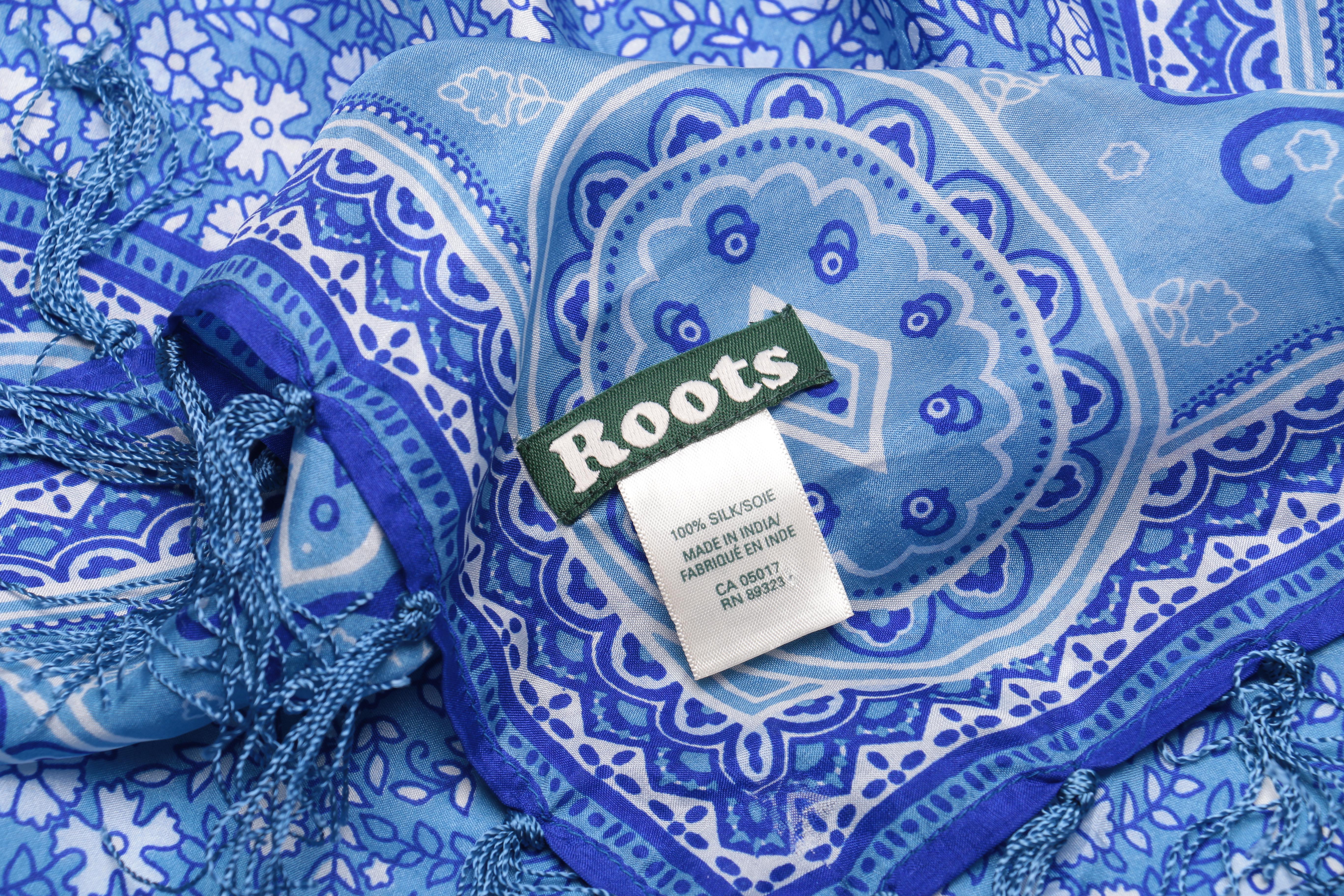 Printed Silk Scarves Including Lilly and Roots
