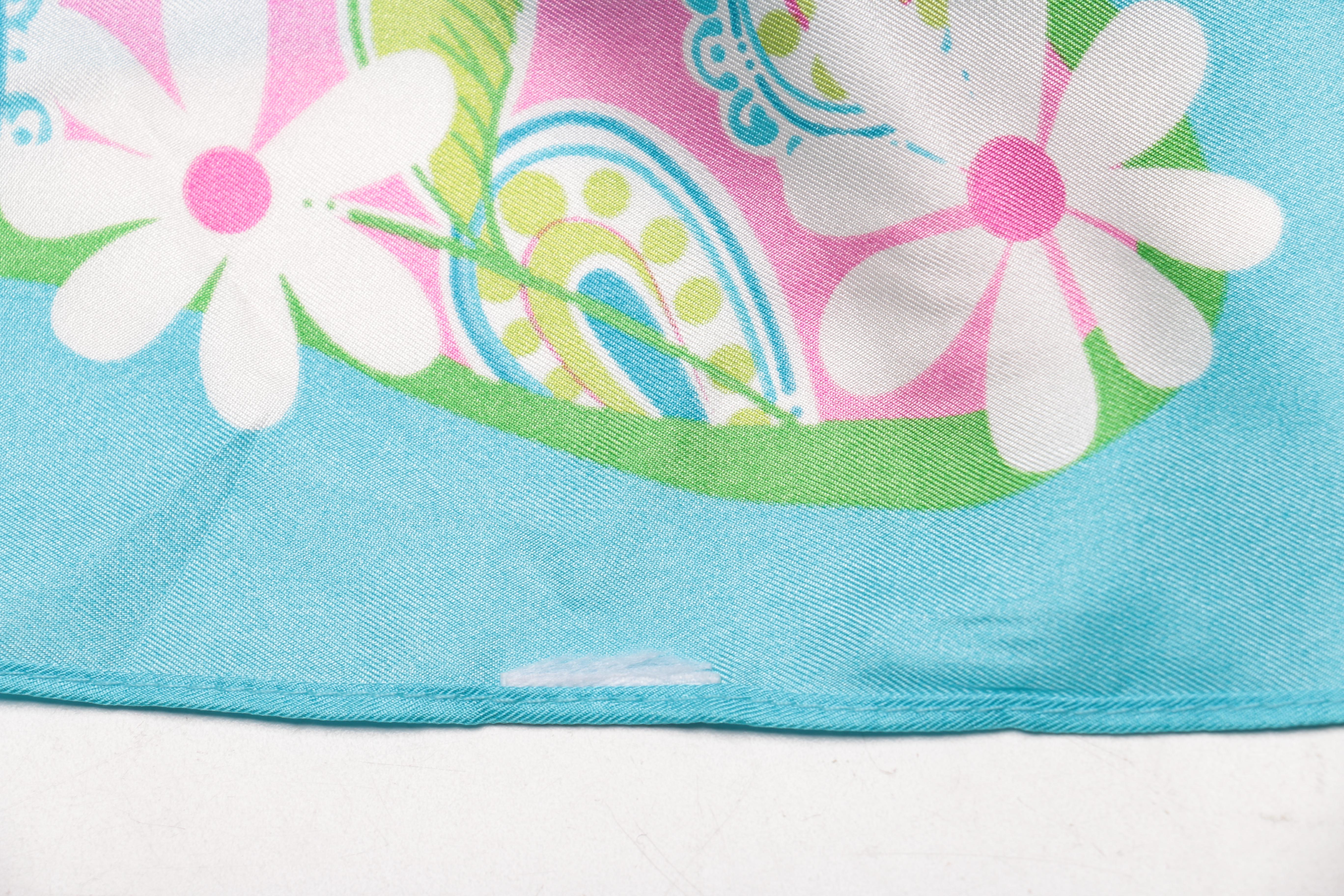 Printed Silk Scarves Including Lilly and Roots