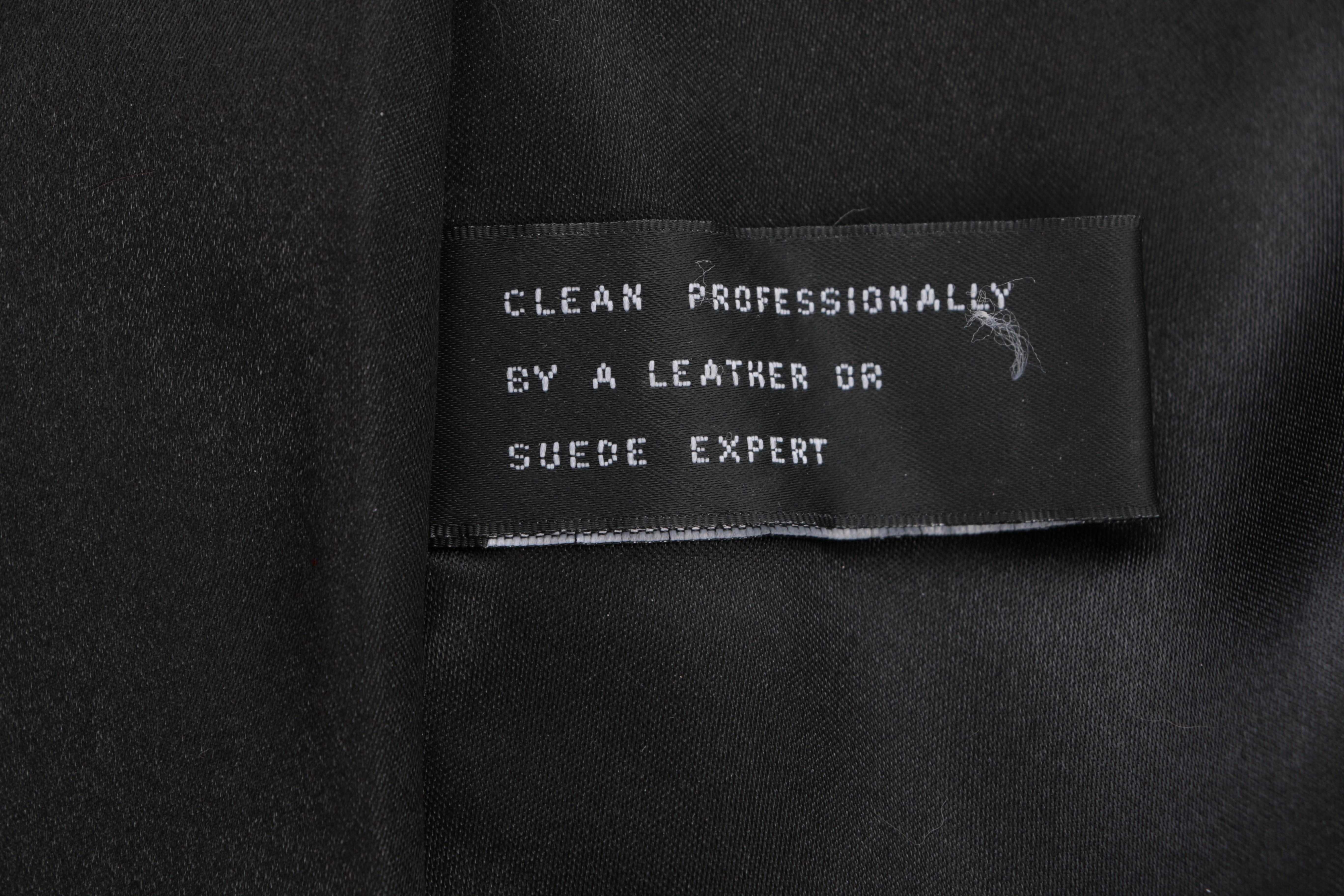 Marvin Richards Leather Coat with Russian Fox Fur Trim