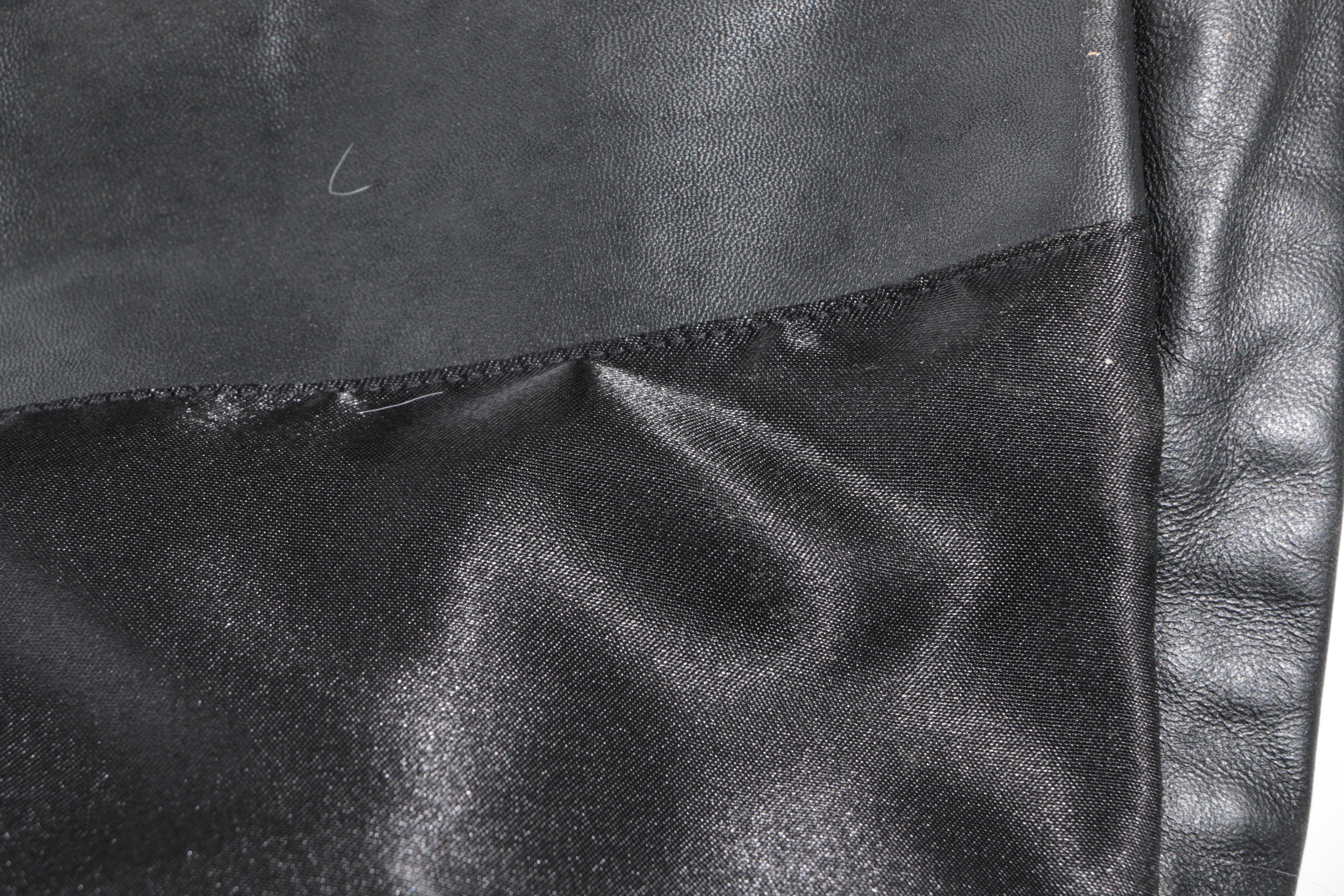 Marvin Richards Leather Coat with Russian Fox Fur Trim