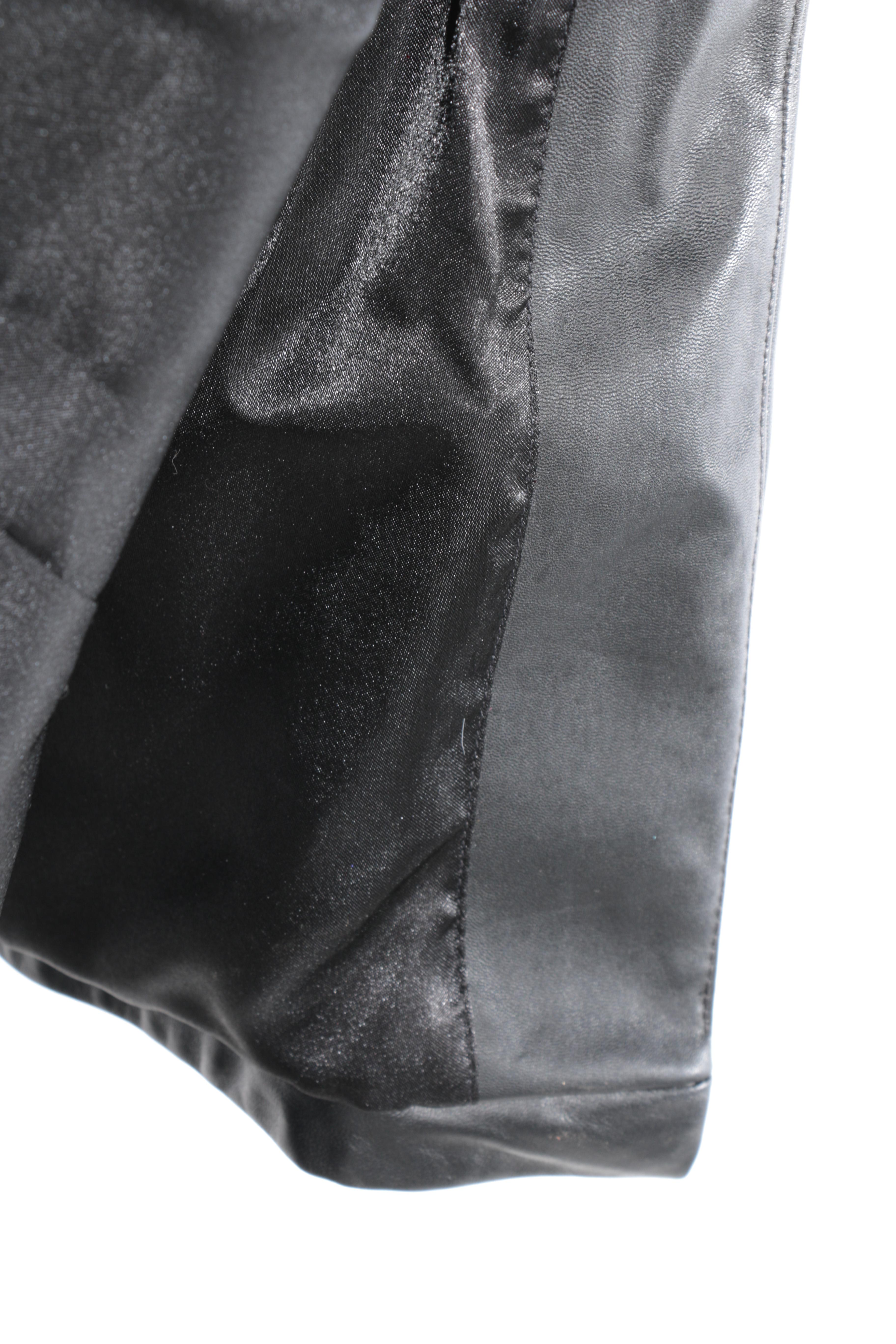 Marvin Richards Leather Coat with Russian Fox Fur Trim