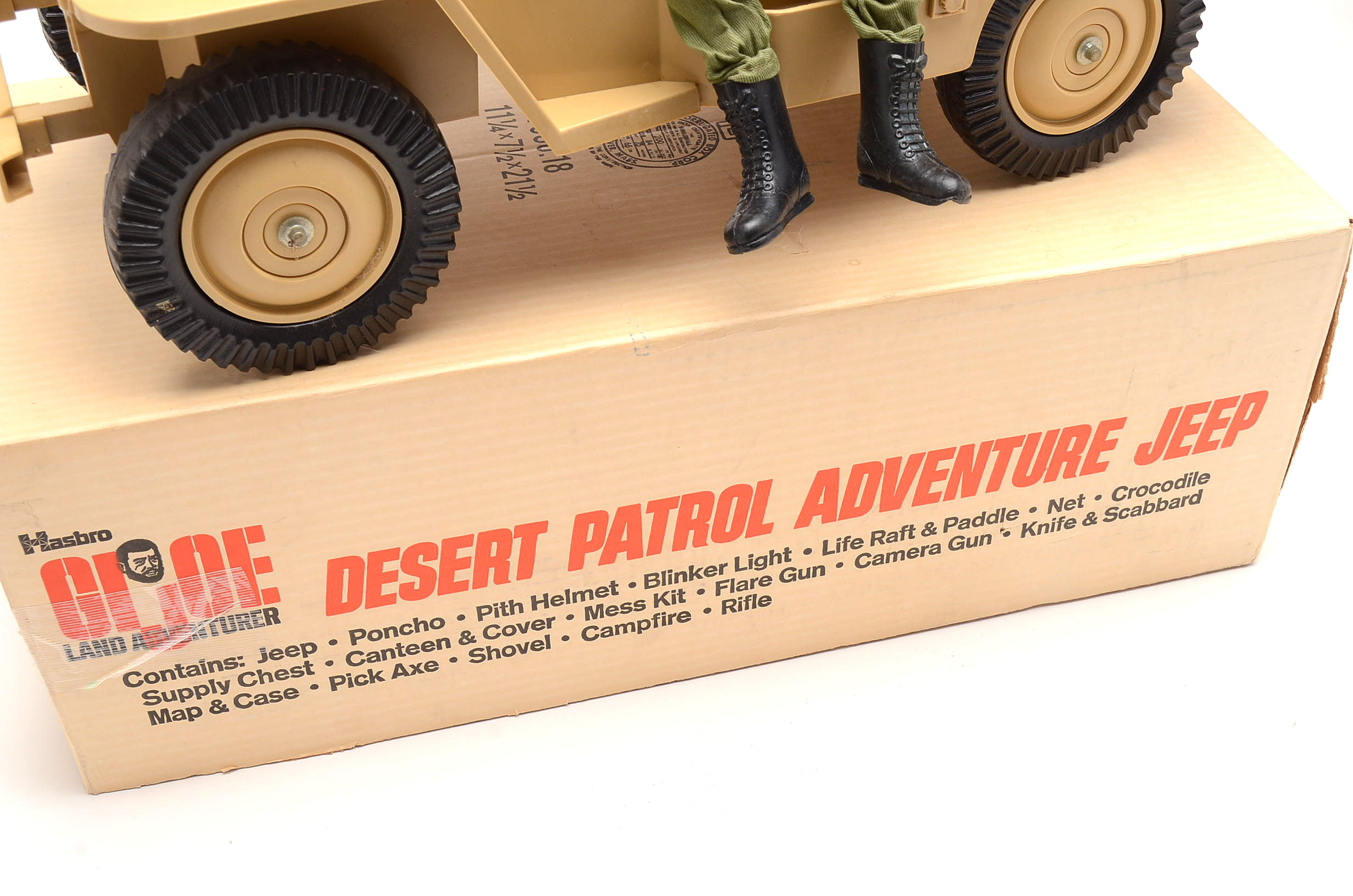 Vintage G.I.Joe with Desert Patrol Adventure Jeep and Accessories