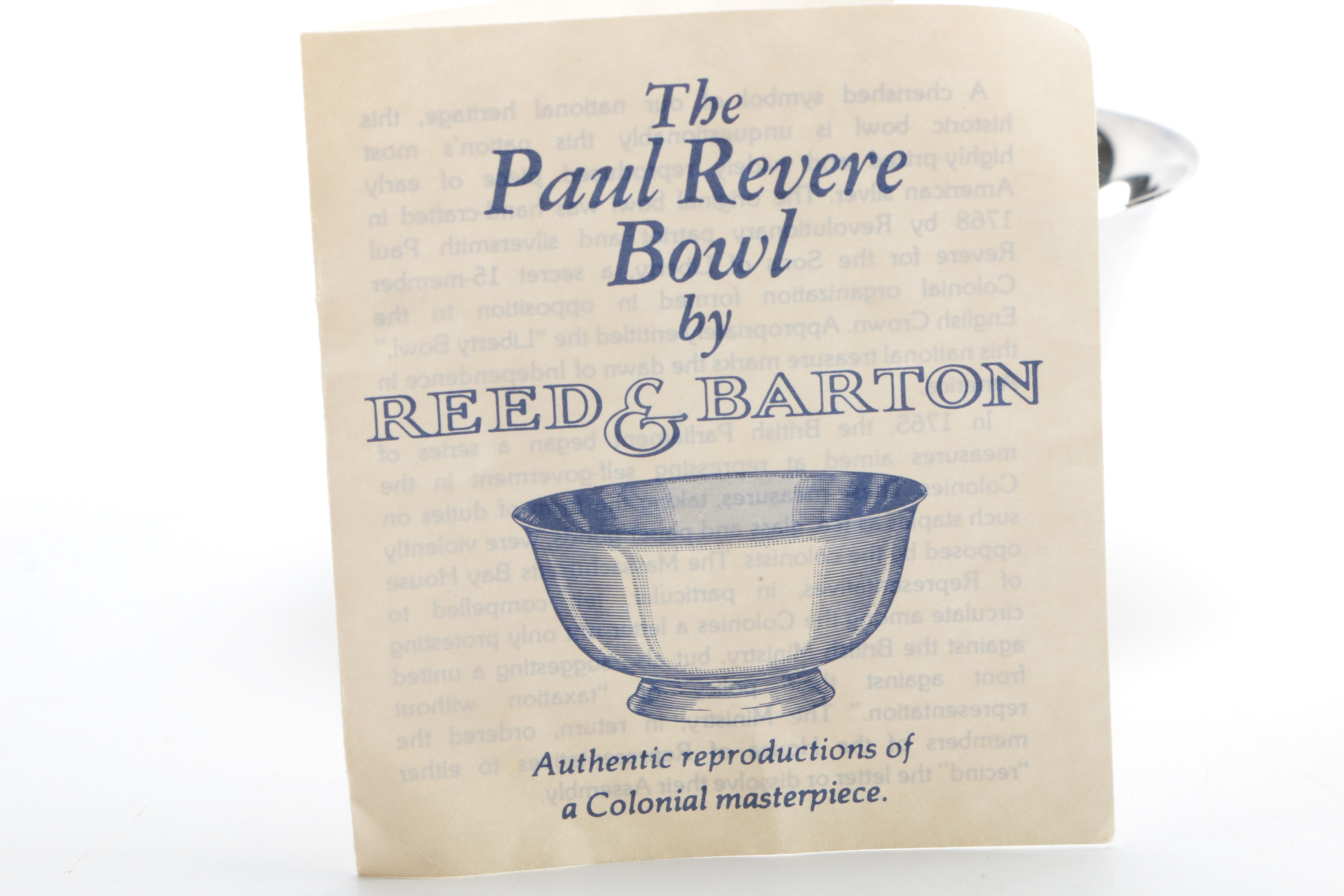Reed & Barton Silver Plate Reproduction Paul Revere Bowl