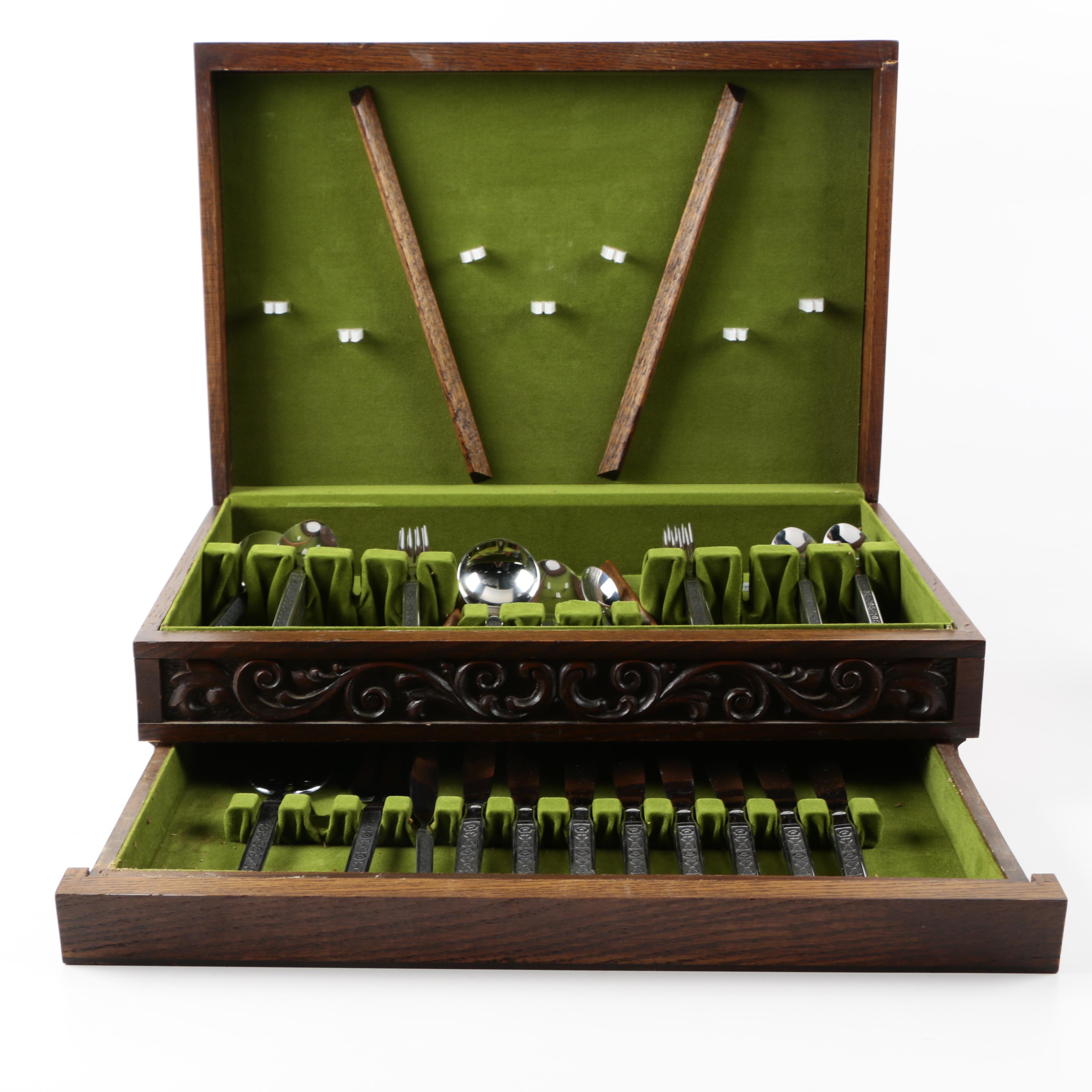 Gorham Hacienda Stainless Steel Flatware with Chest