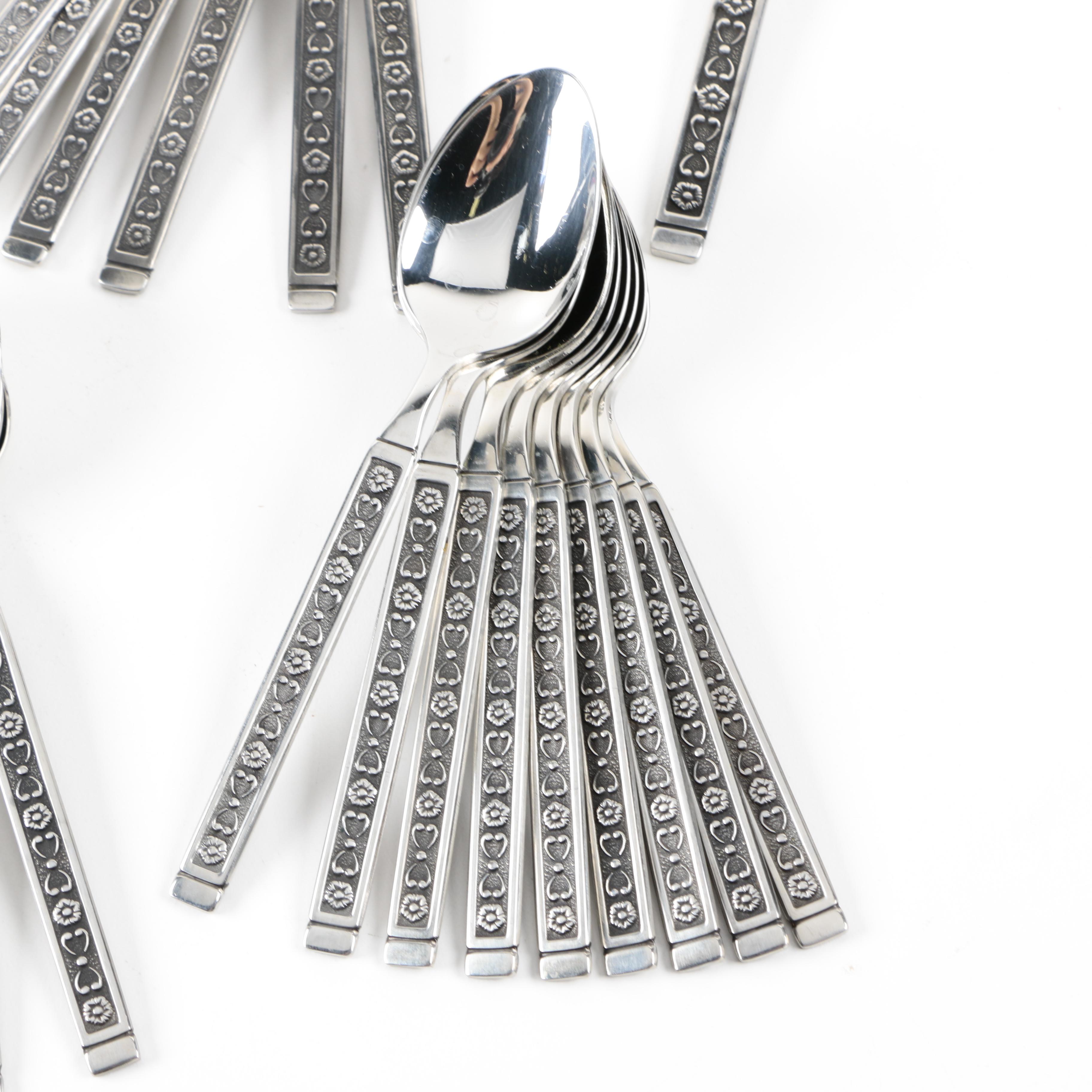 Gorham Hacienda Stainless Steel Flatware with Chest