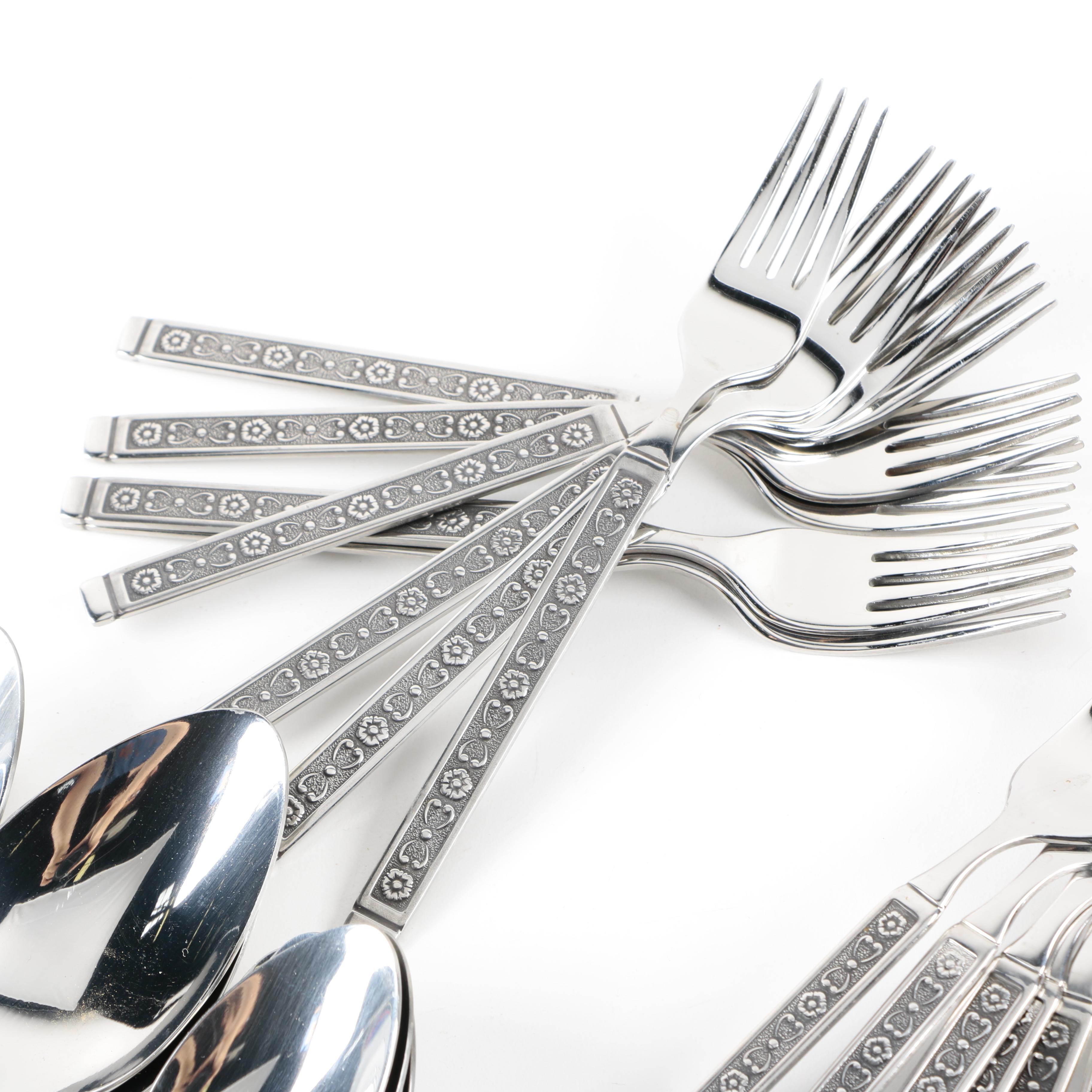 Gorham Hacienda Stainless Steel Flatware with Chest