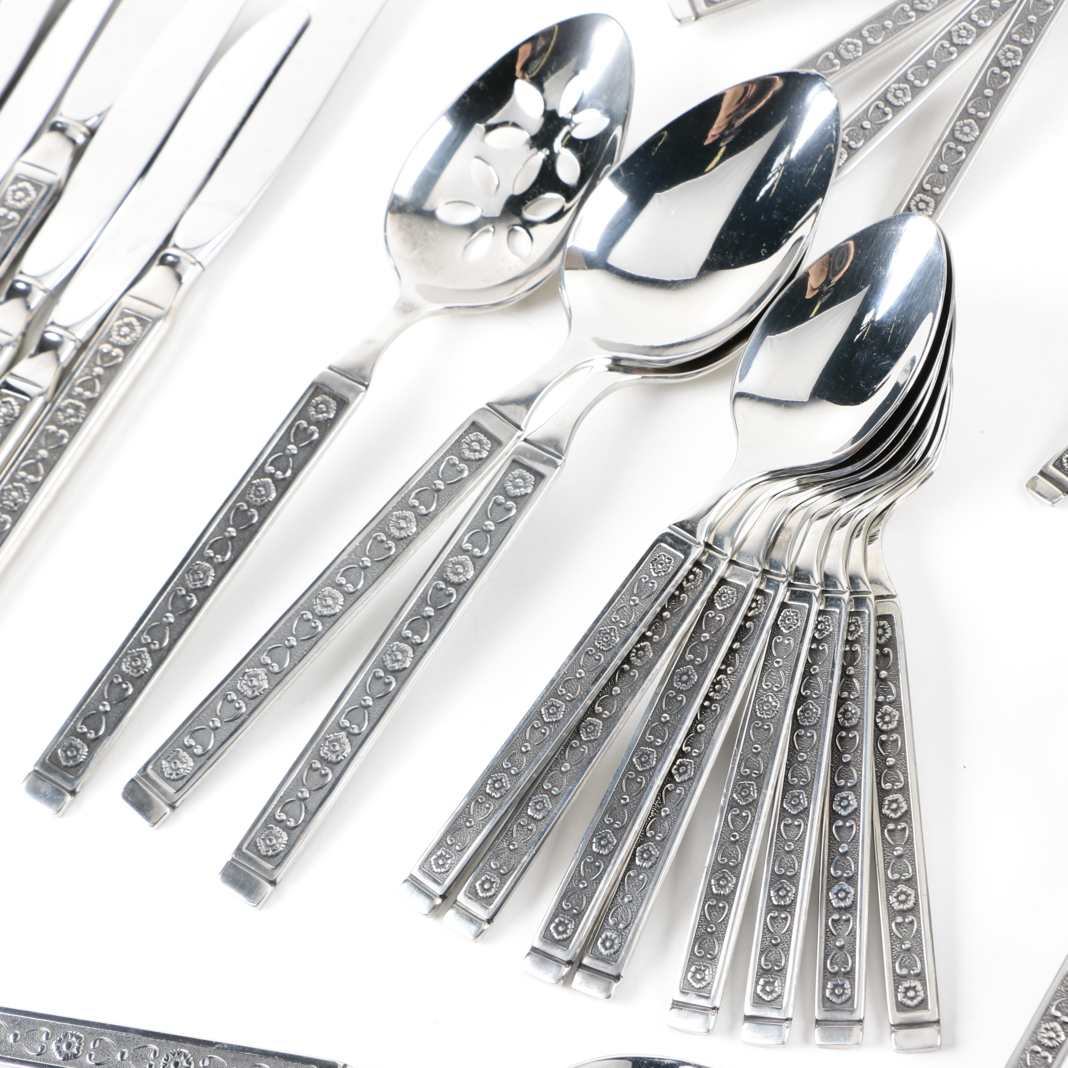 Gorham Hacienda Stainless Steel Flatware with Chest