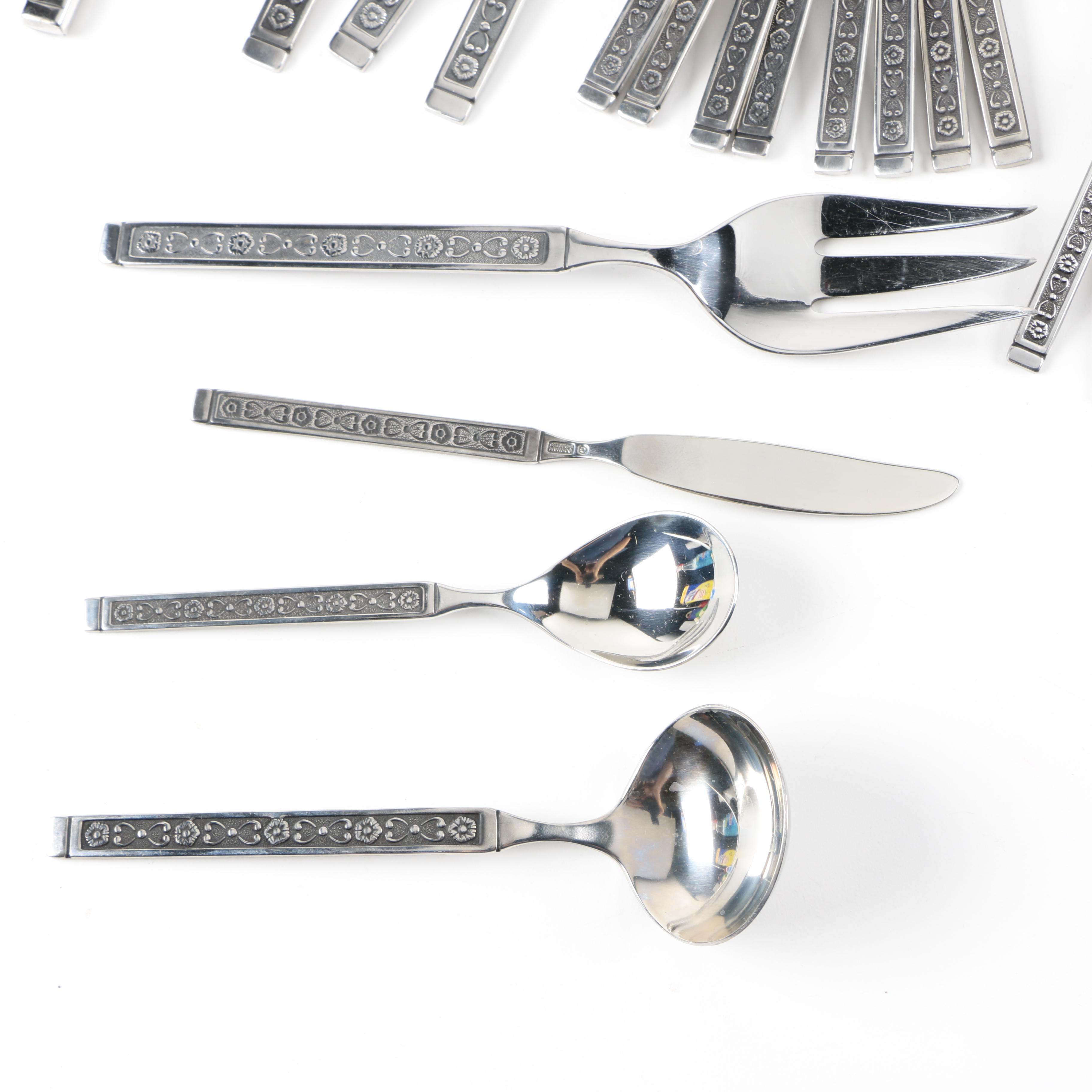 Gorham Hacienda Stainless Steel Flatware with Chest