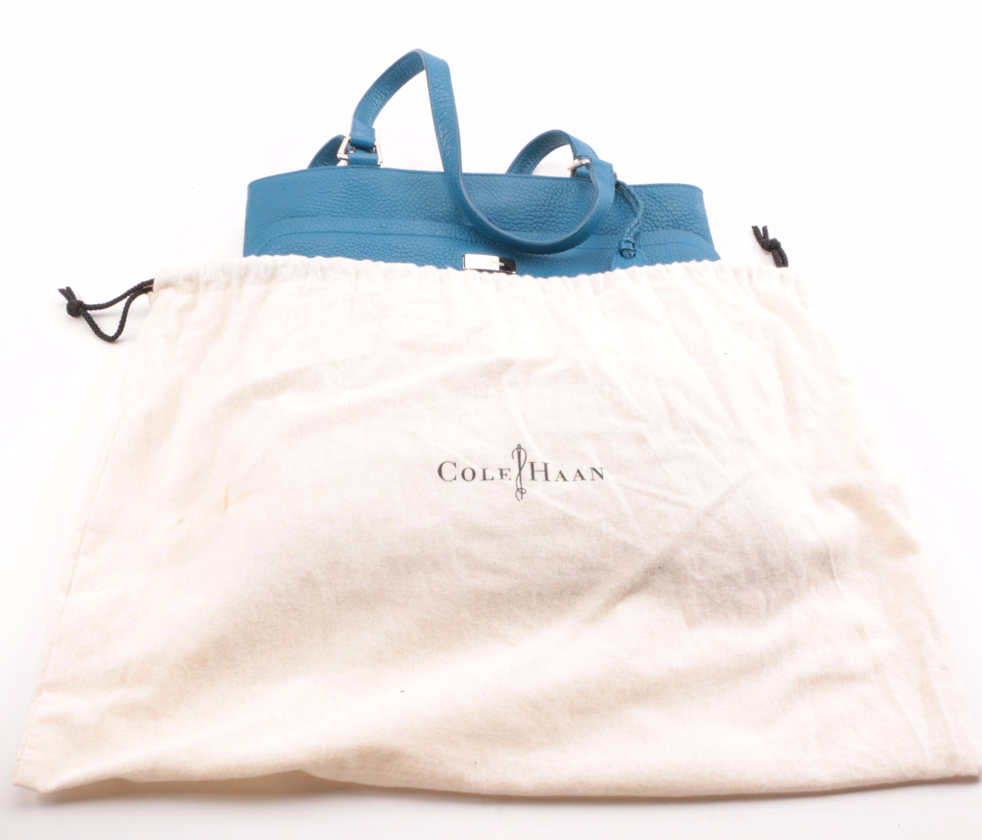 Cole Hann Blue Leather Shoulder Bag